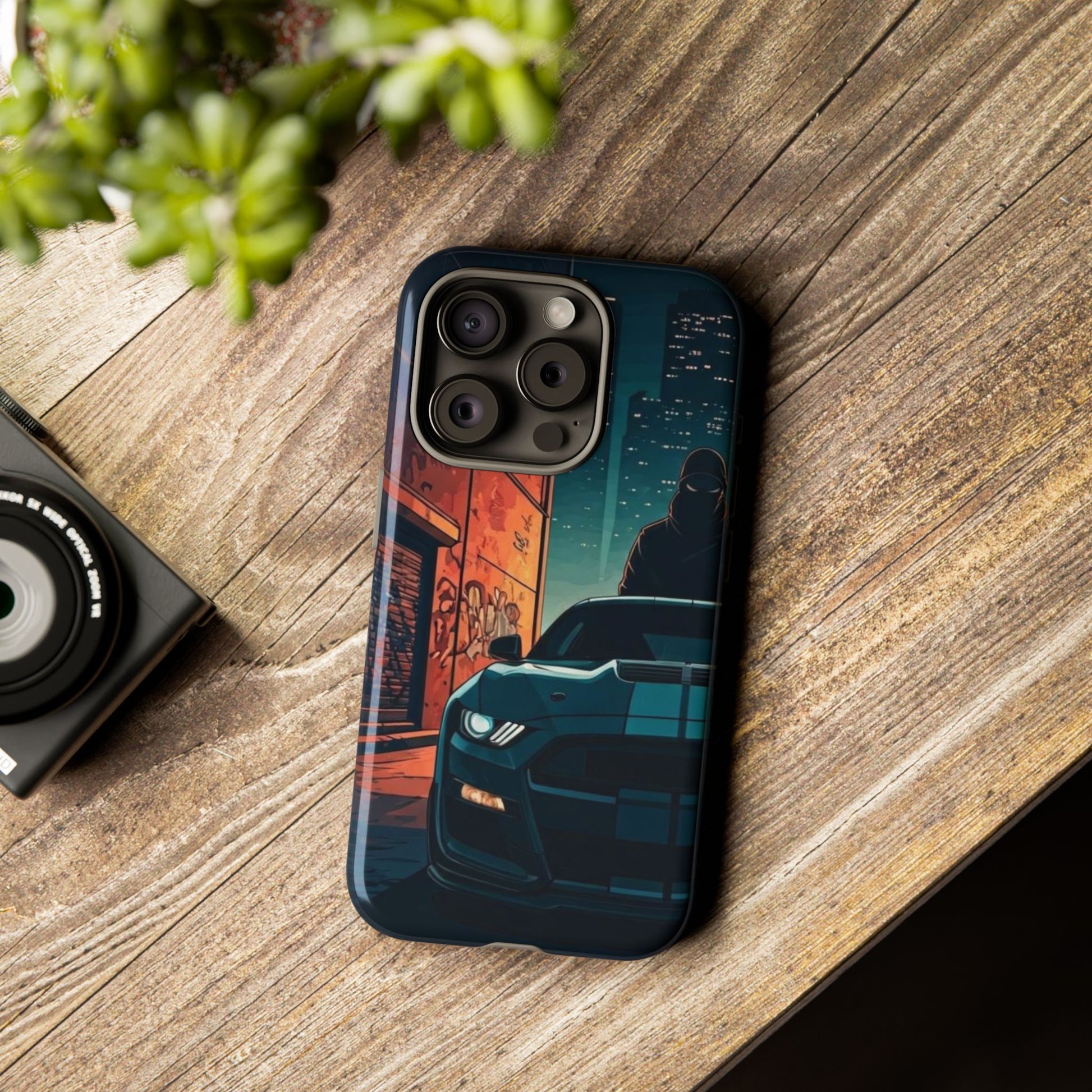 Ford Mustang Shelby GT350 Street Life-Dual Layer Ultra Tough Phone Case iPhone 15 Pro Glossy Printify by The Night Shift Automotive Apparel
