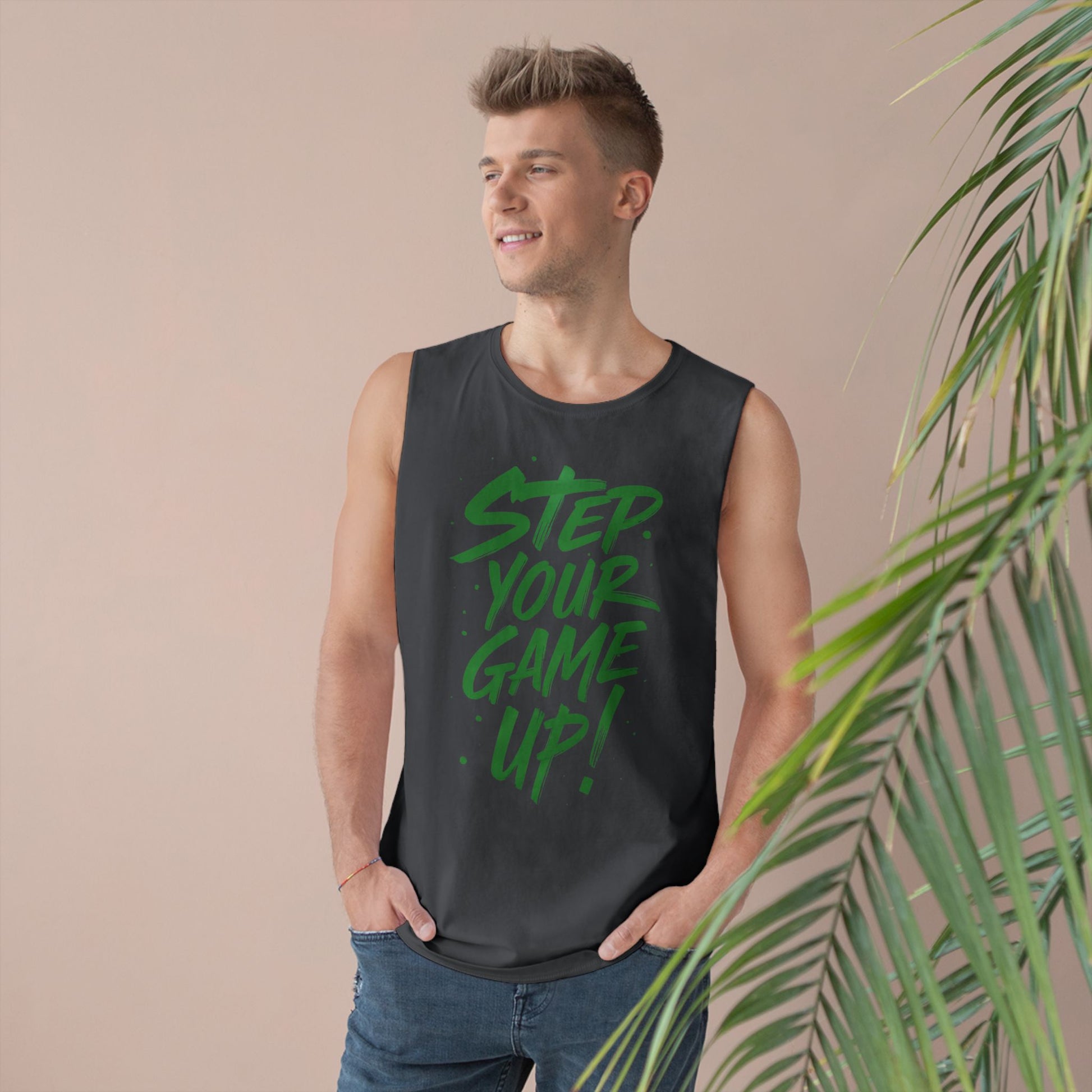Step Your Game Up - Premium Unisex Barnard Tank Top Printify by The Night Shift Automotive Apparel