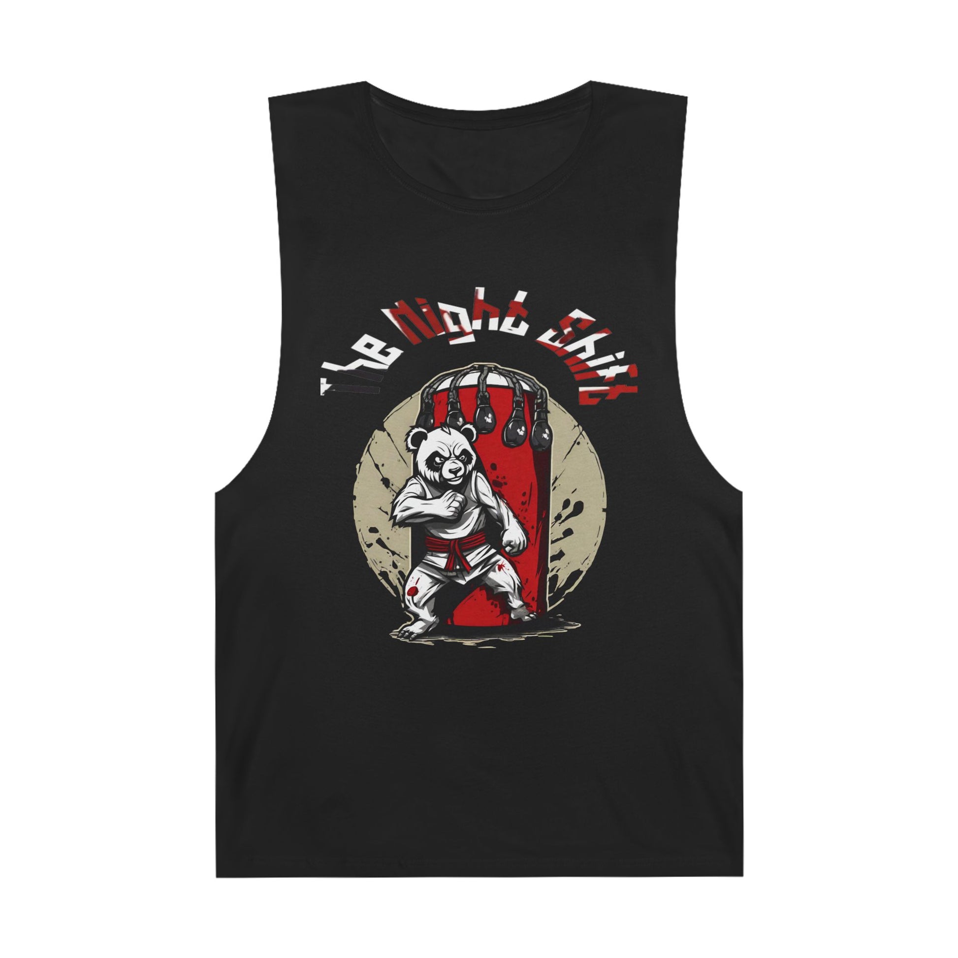 Karate Panda - Premium Unisex Barnard Tank Top Black Printify by The Night Shift Automotive Apparel