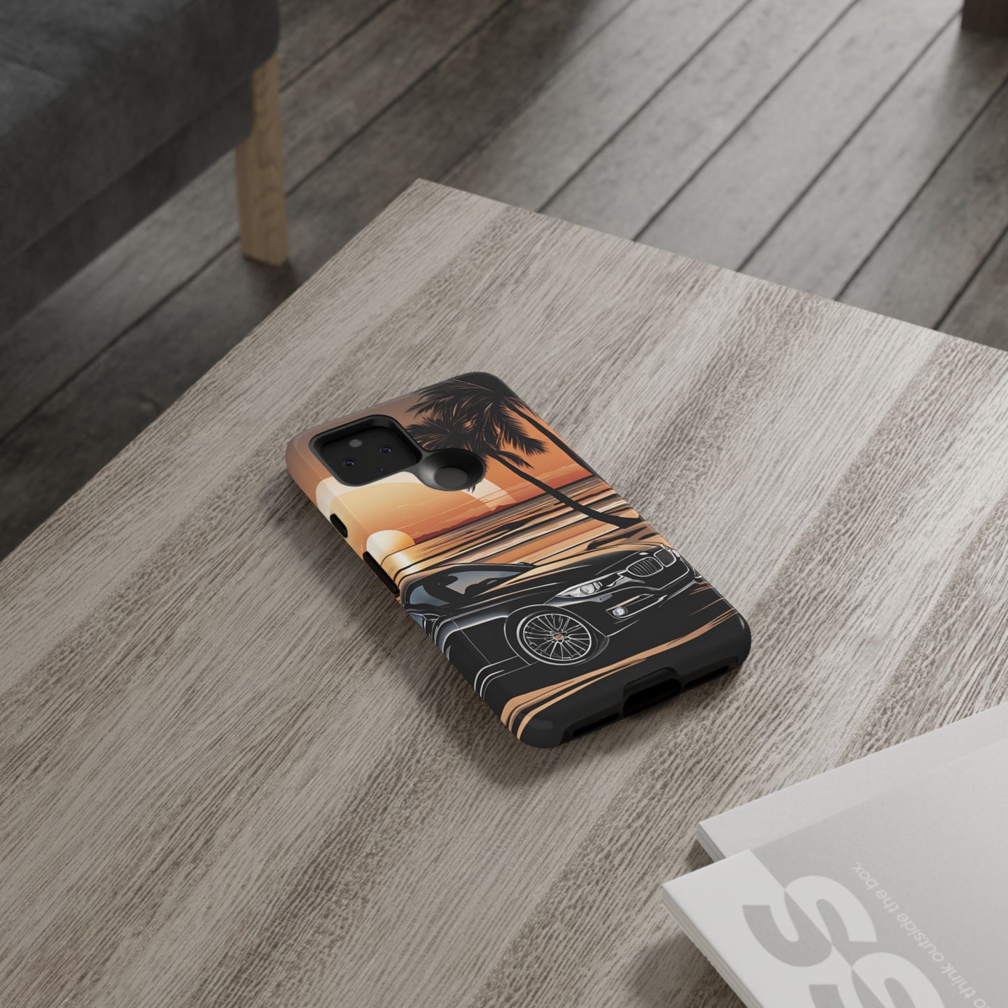 BMW Sunset On The Beach-Dual Layer Ultra Tough Phone Case Google Pixel 5 5G Glossy Printify by The Night Shift Automotive Apparel
