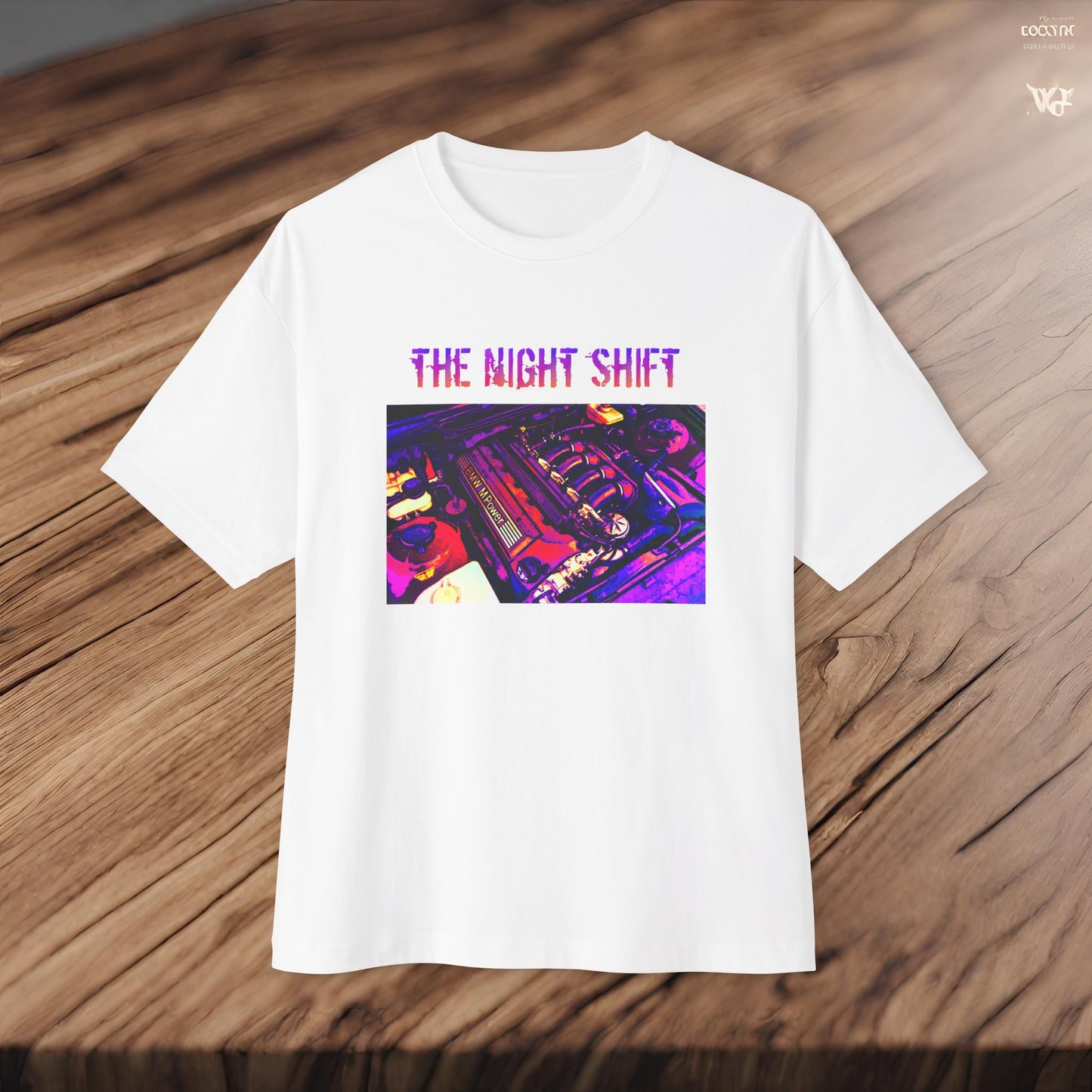 S50B32 Synthwave-Premium, Ultra Soft Unisex Oversized Boxy Tee Printify by The Night Shift Automotive Apparel