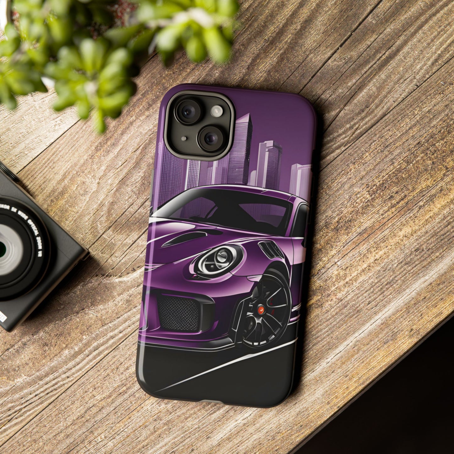 Porsche 911 GT3 RS-Dual Layer Ultra Tough Phone Case iPhone 15 Plus Glossy Printify by The Night Shift Automotive Apparel