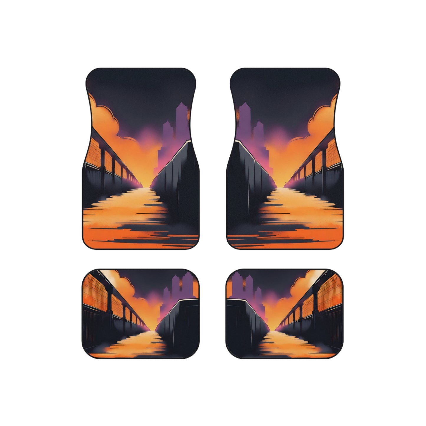 Street Life-Premium, High Quality Car Floor Mats (Set of 4) Printify by The Night Shift Automotive Apparel