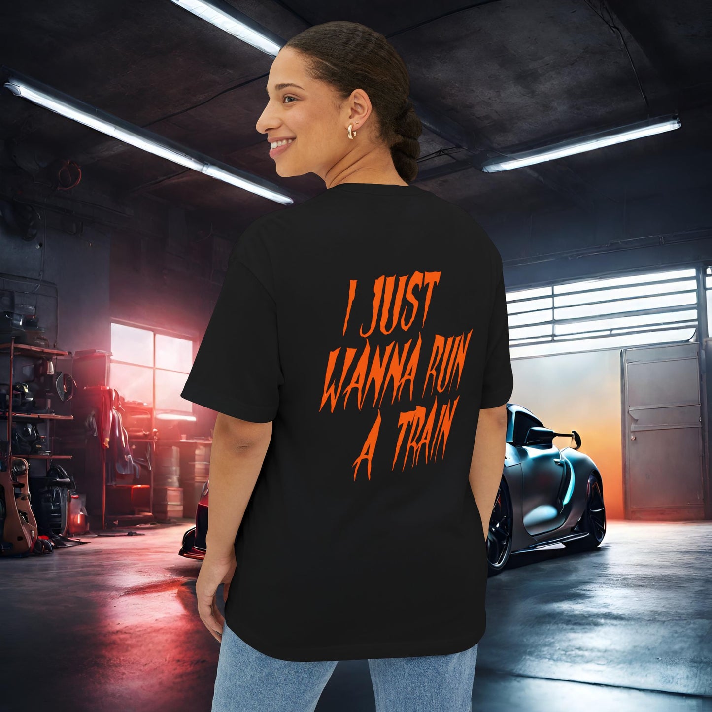 Train Conductor-Premium, Ultra Soft Unisex Oversized Boxy Tee Printify by The Night Shift Automotive Apparel
