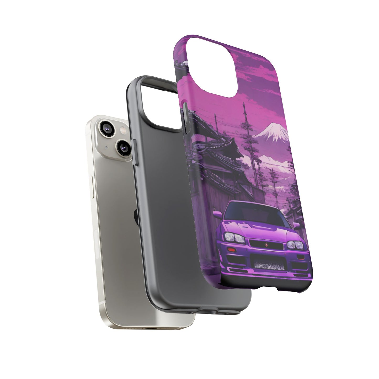 Nissan Skyline R34 Mt Fuji-Dual Layer Ultra Tough Phone Case Printify by The Night Shift Automotive Apparel