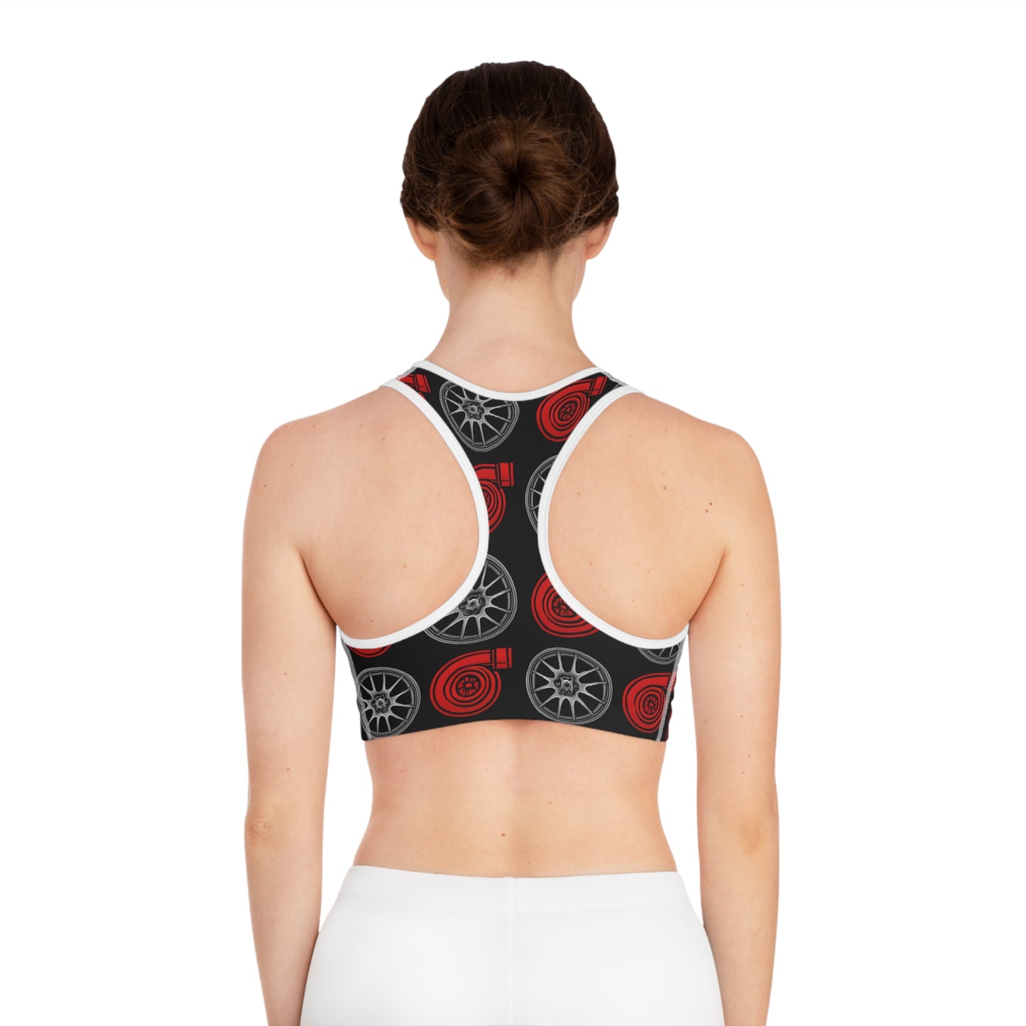 Women's Sports Bra Printify by The Night Shift Automotive Apparel