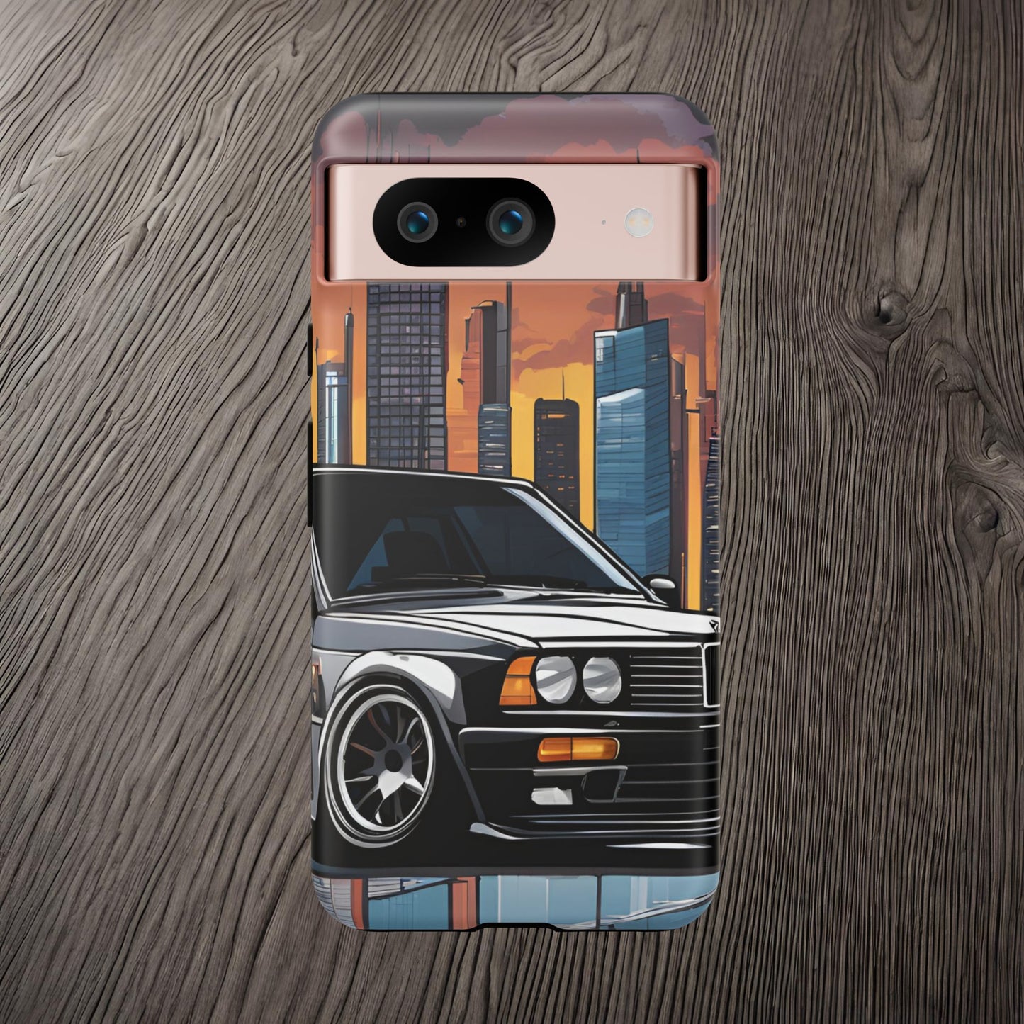 BMW E30 M3-Dual Layer Ultra Tough Phone Case Google Pixel 8 Matte Printify by The Night Shift Automotive Apparel