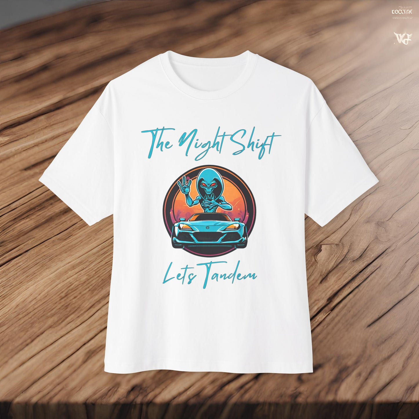 Lets Tandem Alien-Premium, Ultra Soft Unisex Oversized Boxy Tee Printify by The Night Shift Automotive Apparel