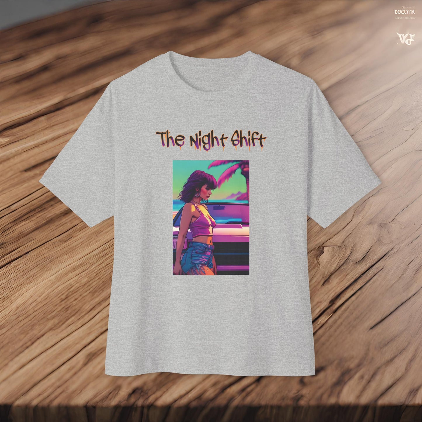 Summer Days Synthwave-Premium, Ultra Soft Unisex Oversized Boxy Tee Printify by The Night Shift Automotive Apparel