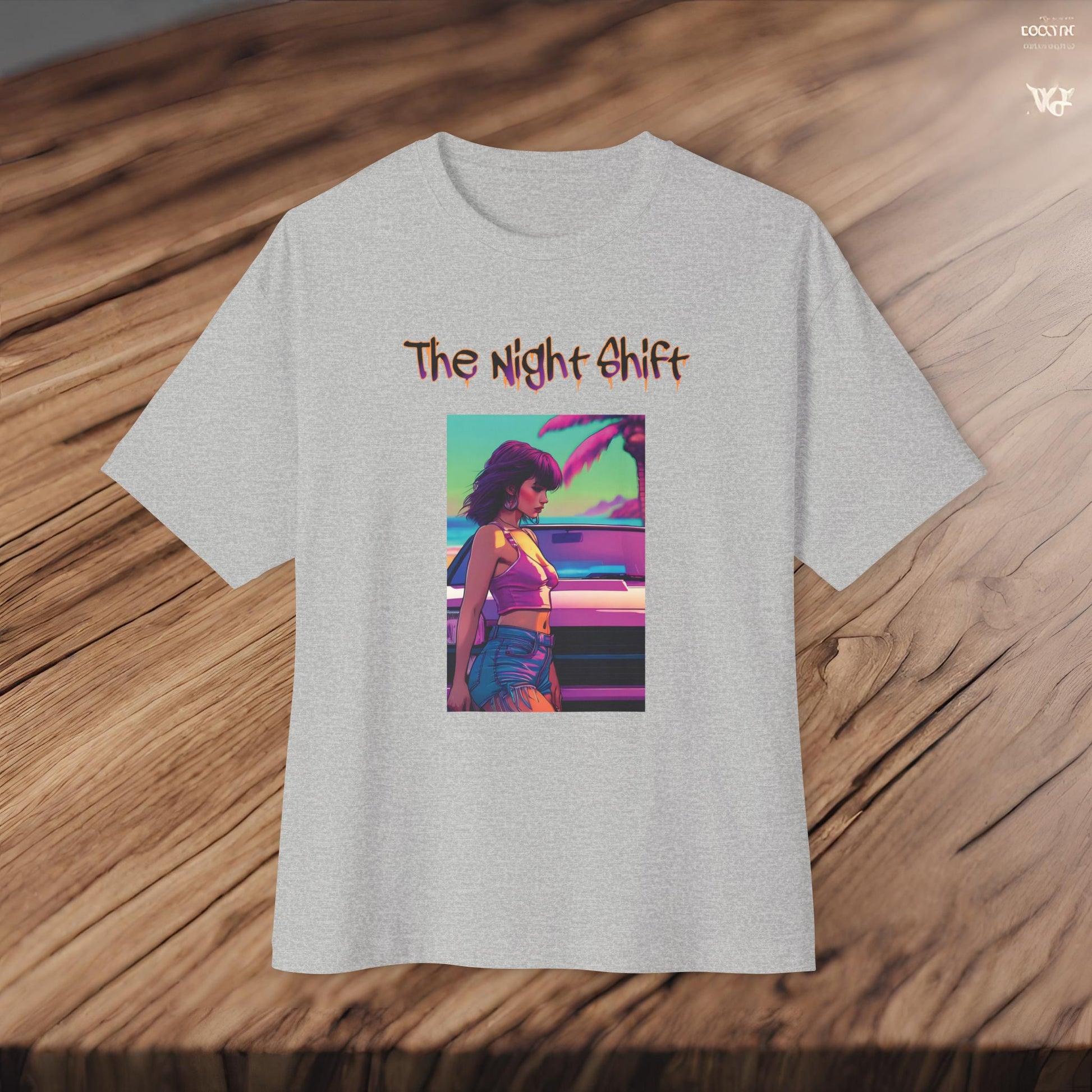 Summer Days Synthwave-Premium, Ultra Soft Unisex Oversized Boxy Tee Printify by The Night Shift Automotive Apparel