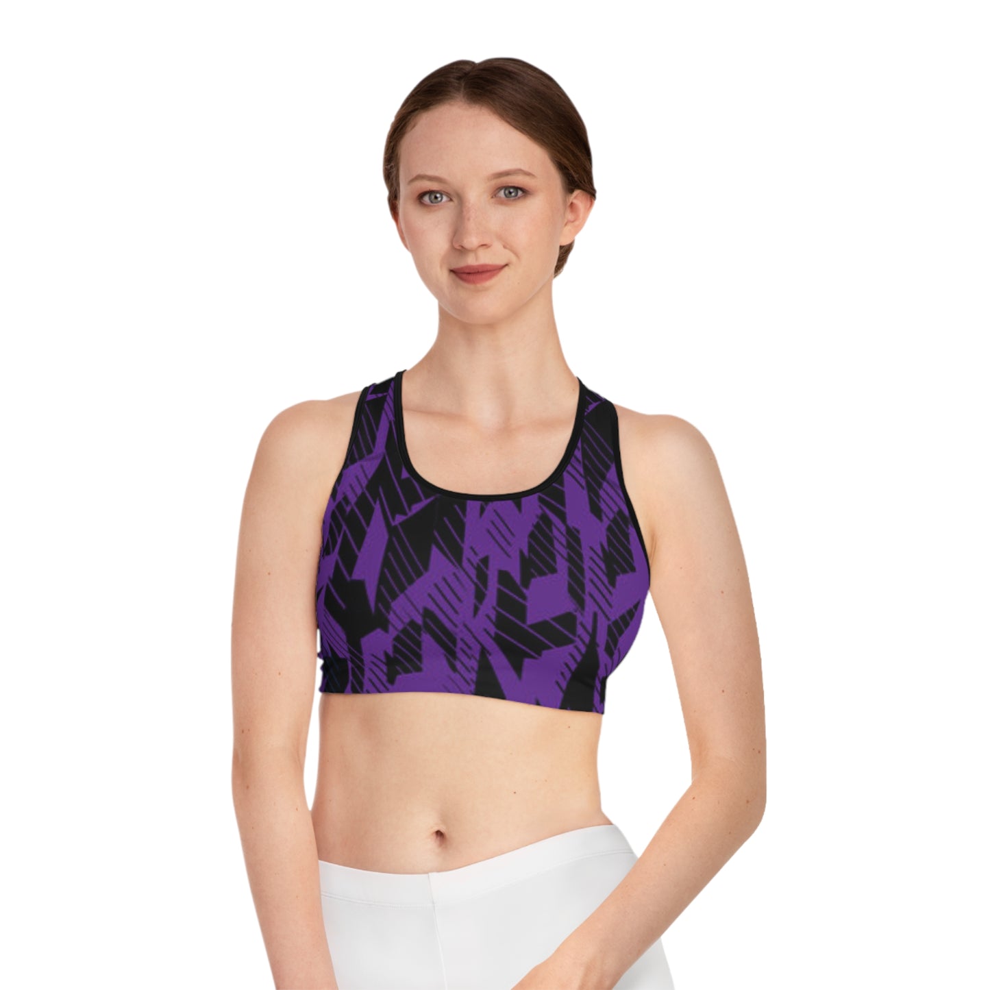 Women's Sports Bra Black stitching Printify by The Night Shift Automotive Apparel