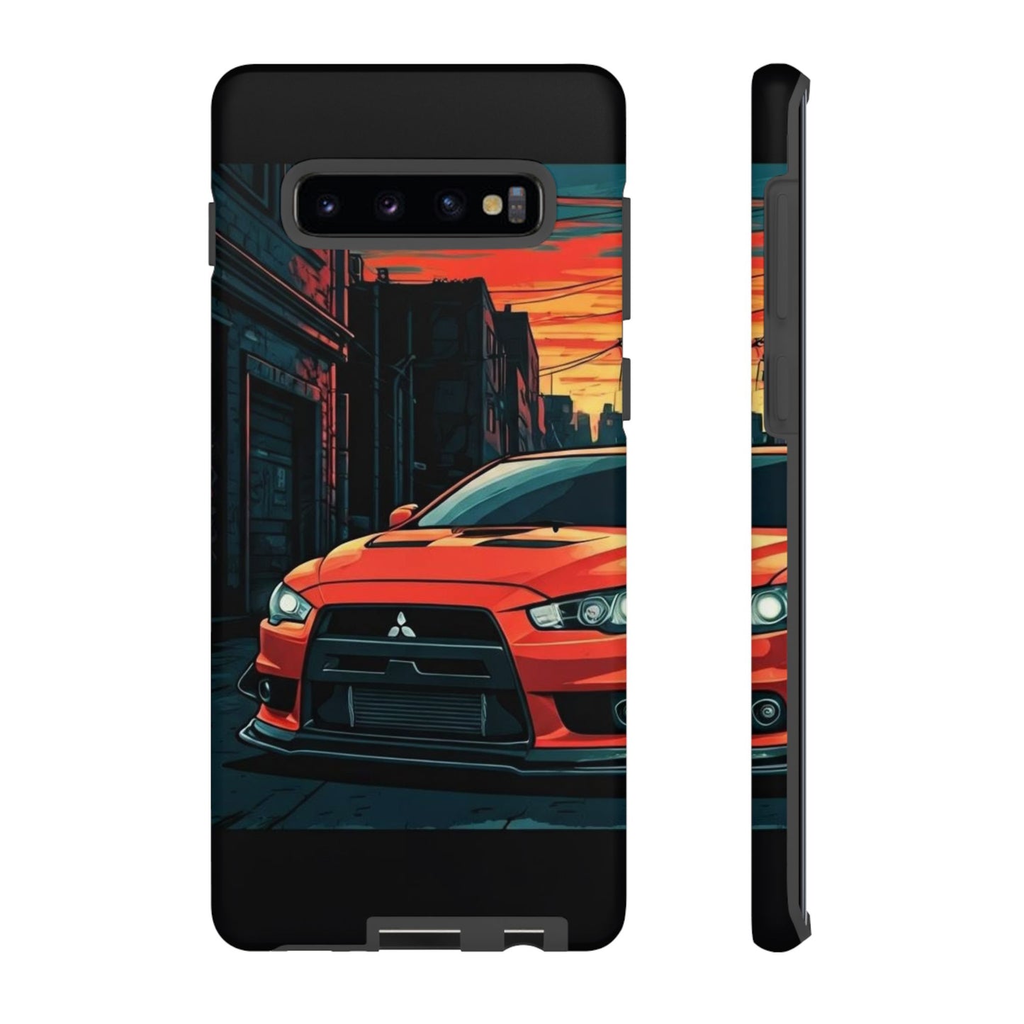 Mitsubishi Evo X Street Life-Dual Layer Ultra Tough Phone Case Samsung Galaxy S10 Plus Matte Printify by The Night Shift Automotive Apparel