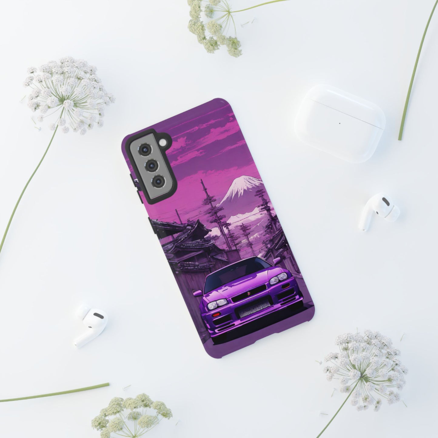 Nissan Skyline R34 Mt Fuji-Dual Layer Ultra Tough Phone Case Printify by The Night Shift Automotive Apparel