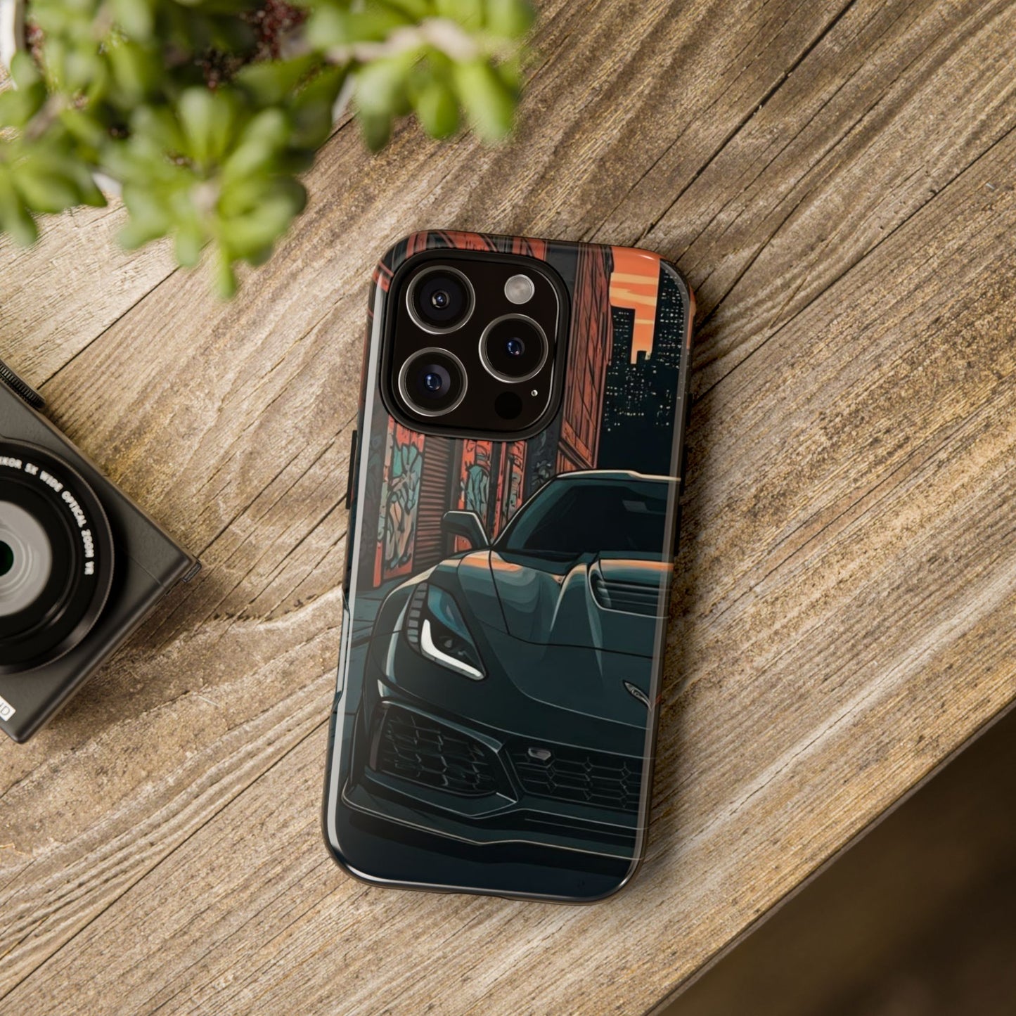 Chevy Corvette C7 Street Life-Dual Layer Ultra Tough Phone Case iPhone 16 Pro Glossy Printify by The Night Shift Automotive Apparel