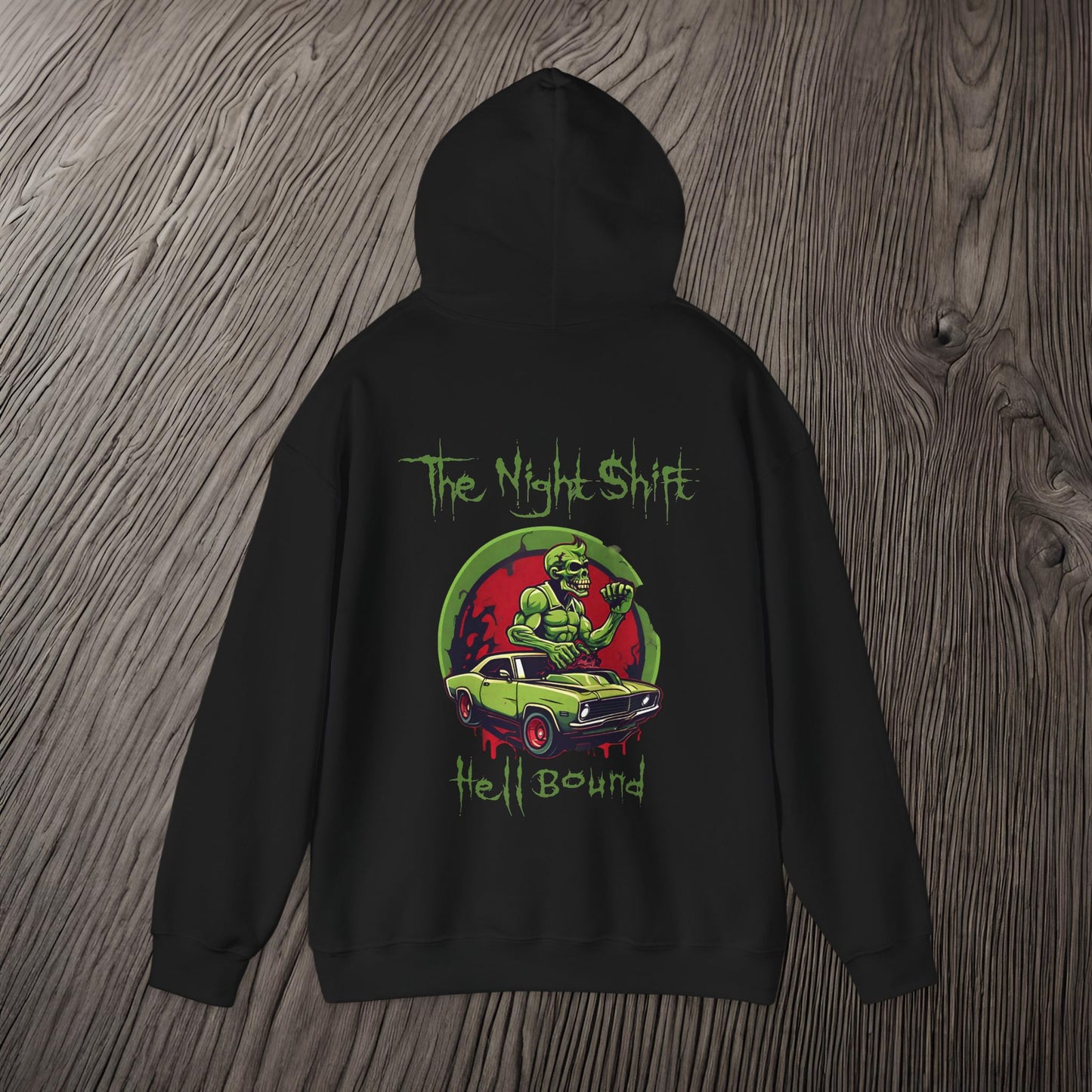 Hell Bound Zombie Muscle Car-Ultra Soft, Premium Hoodie Printify by The Night Shift Automotive Apparel