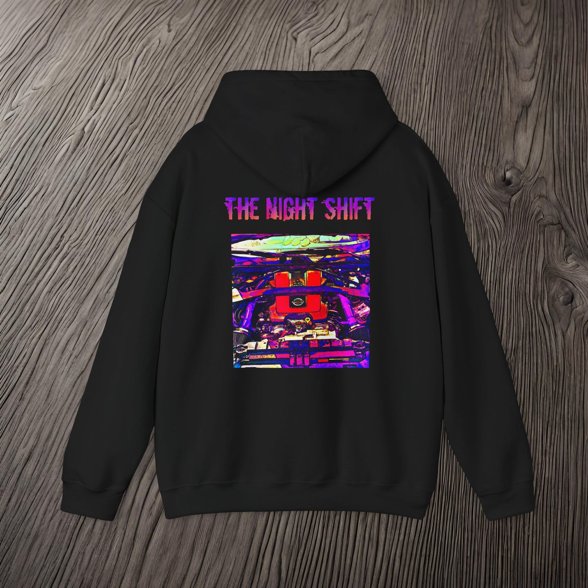 VQ37VHR Synthwave-Ultra Soft, Premium Hoodie Printify by The Night Shift Automotive Apparel