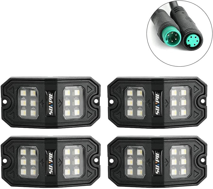 210 Degrees Wide Angle RGBW Rock Lights App/Voice Mode Music Mode The Night Shift Performance Street Gear by The Night Shift Automotive Apparel