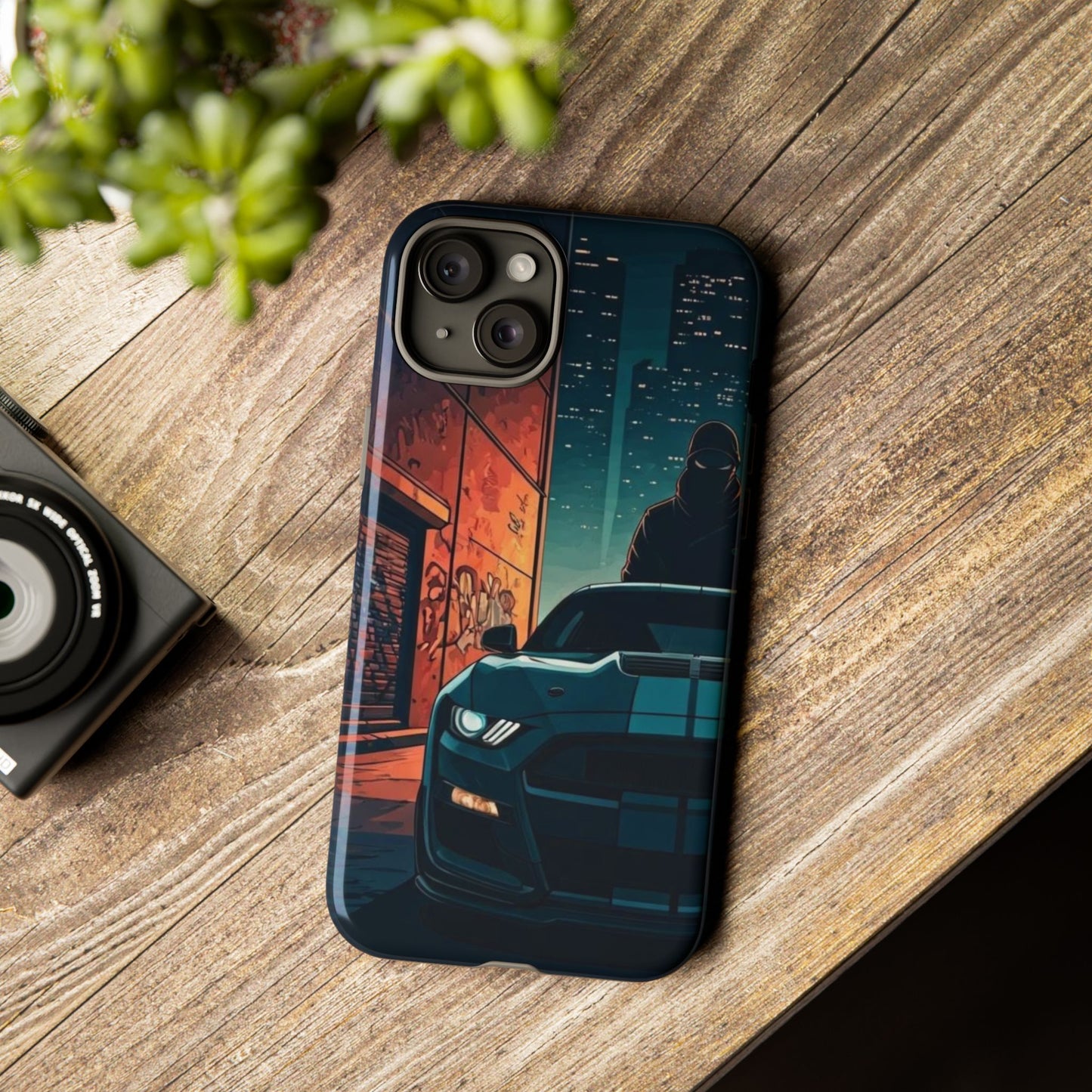 Ford Mustang Shelby GT350 Street Life-Dual Layer Ultra Tough Phone Case iPhone 15 Plus Glossy Printify by The Night Shift Automotive Apparel