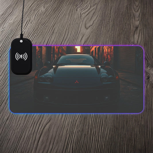 Mitsubishi 3000GT VR4 Street Life-LED Gaming Mouse Pad with Wireless Charging 23.6" × 11.8" Rectangle 15W Printify by The Night Shift Automotive Apparel