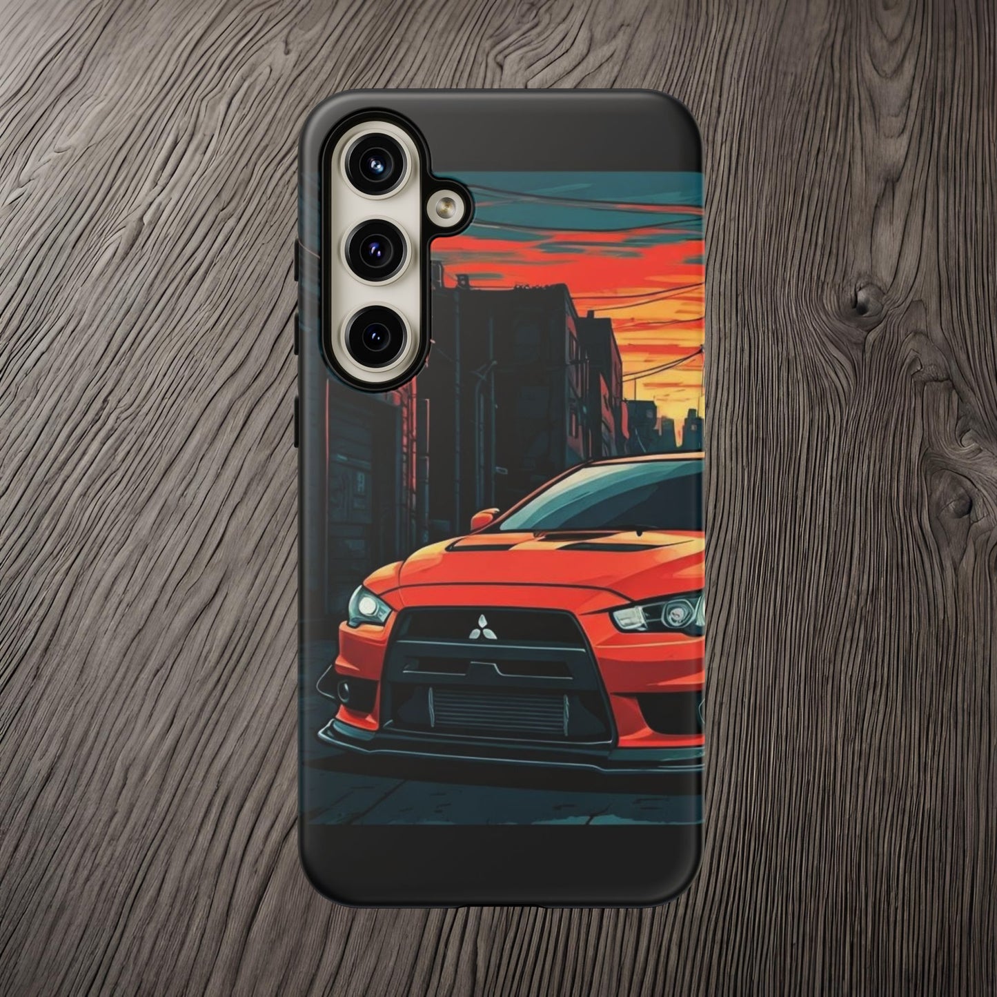 Mitsubishi Evo X Street Life-Dual Layer Ultra Tough Phone Case Samsung Galaxy S24 Plus Matte Printify by The Night Shift Automotive Apparel