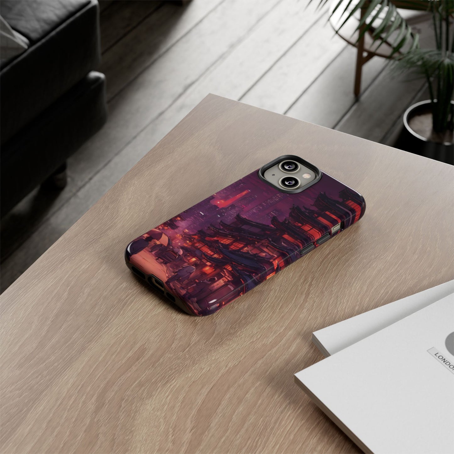 Traditional Japanese Village Countryside-Dual Layer Ultra Tough Phone Case iPhone 14 Glossy Printify by The Night Shift Automotive Apparel