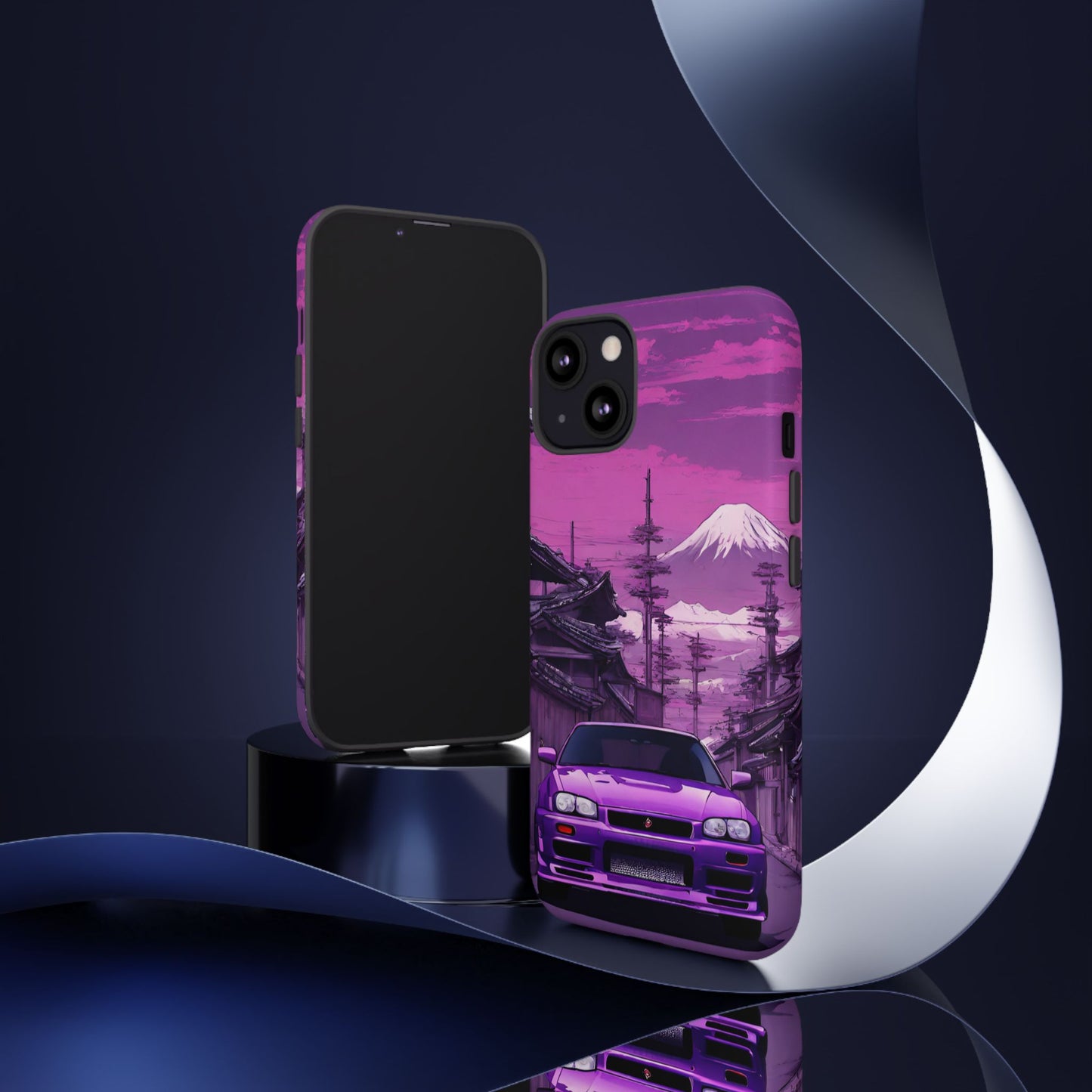 Nissan Skyline R34 Mt Fuji-Dual Layer Ultra Tough Phone Case iPhone 13 Matte Printify by The Night Shift Automotive Apparel