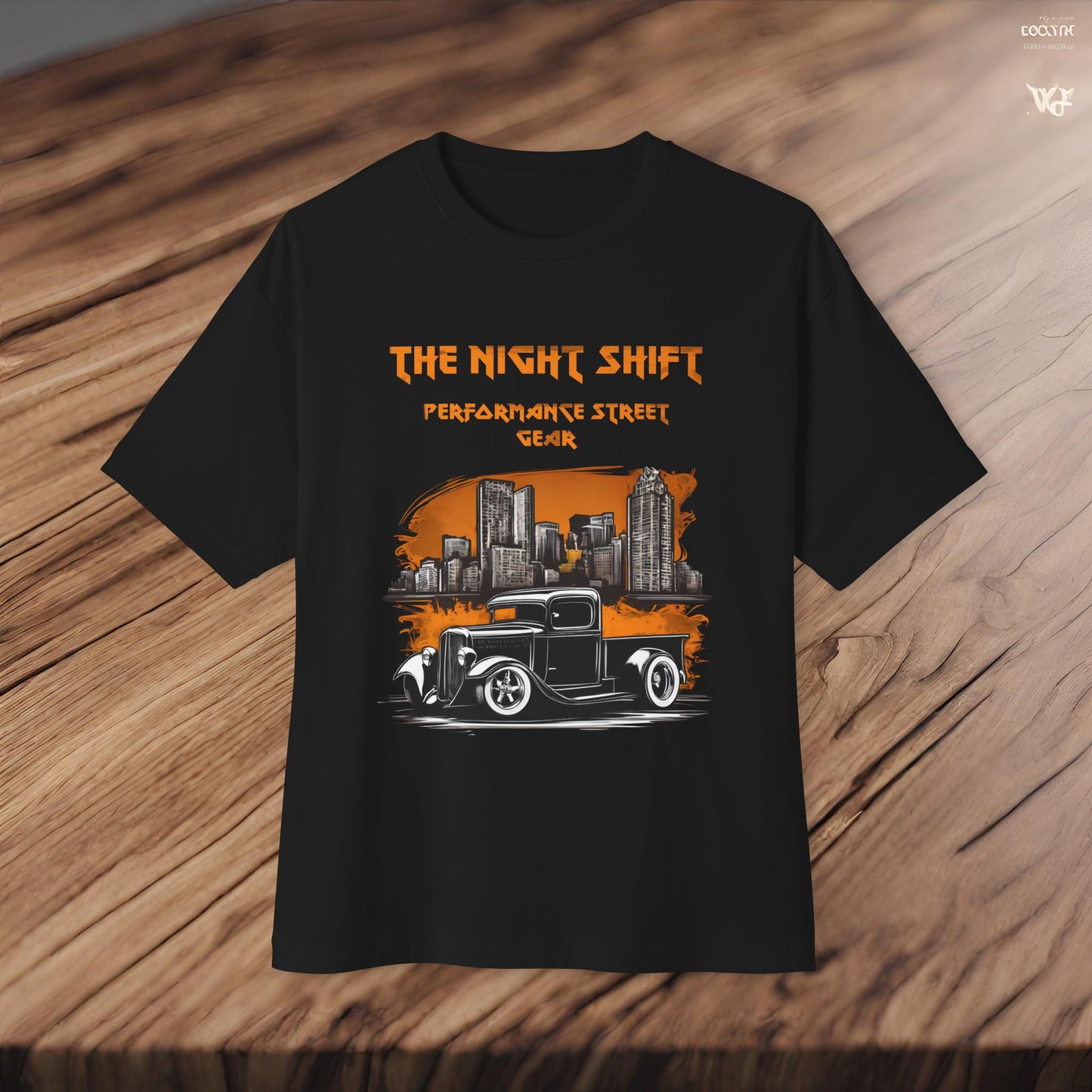 1930's Hot Rod Pick Up Urban Streets-Premium, Ultra Soft Unisex Oversized Boxy Tee Printify by The Night Shift Automotive Apparel