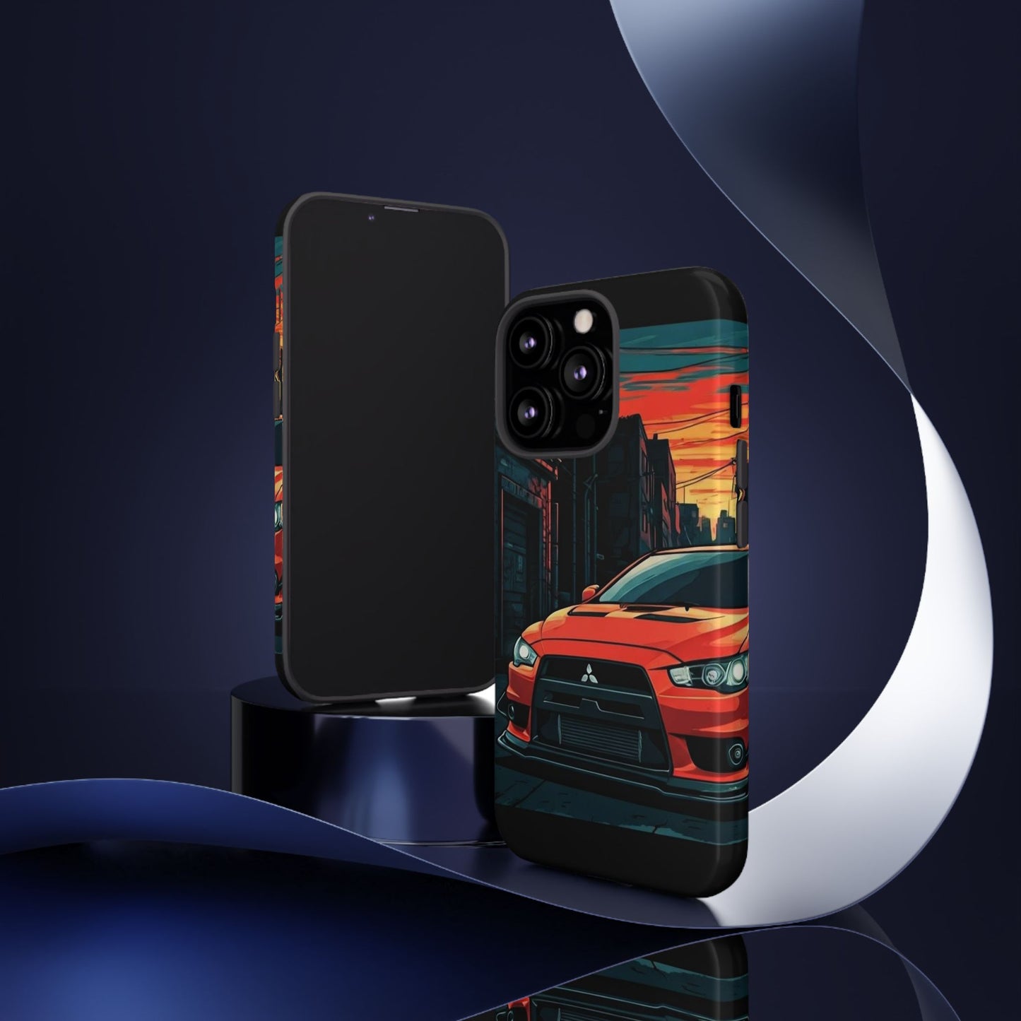 Mitsubishi Evo X Street Life-Dual Layer Ultra Tough Phone Case iPhone 13 Pro Glossy Printify by The Night Shift Automotive Apparel