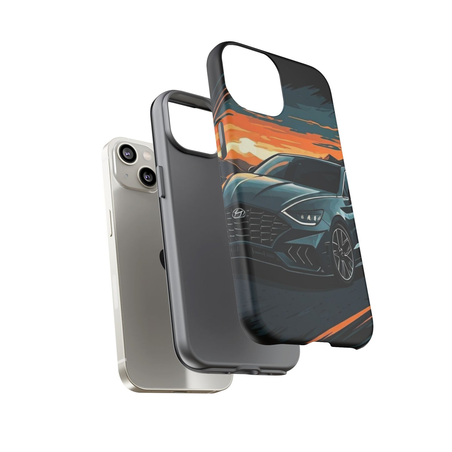 Hyundai Sonata-Sunset Drive-Dual Layer Ultra Tough Phone Case Printify by The Night Shift Automotive Apparel