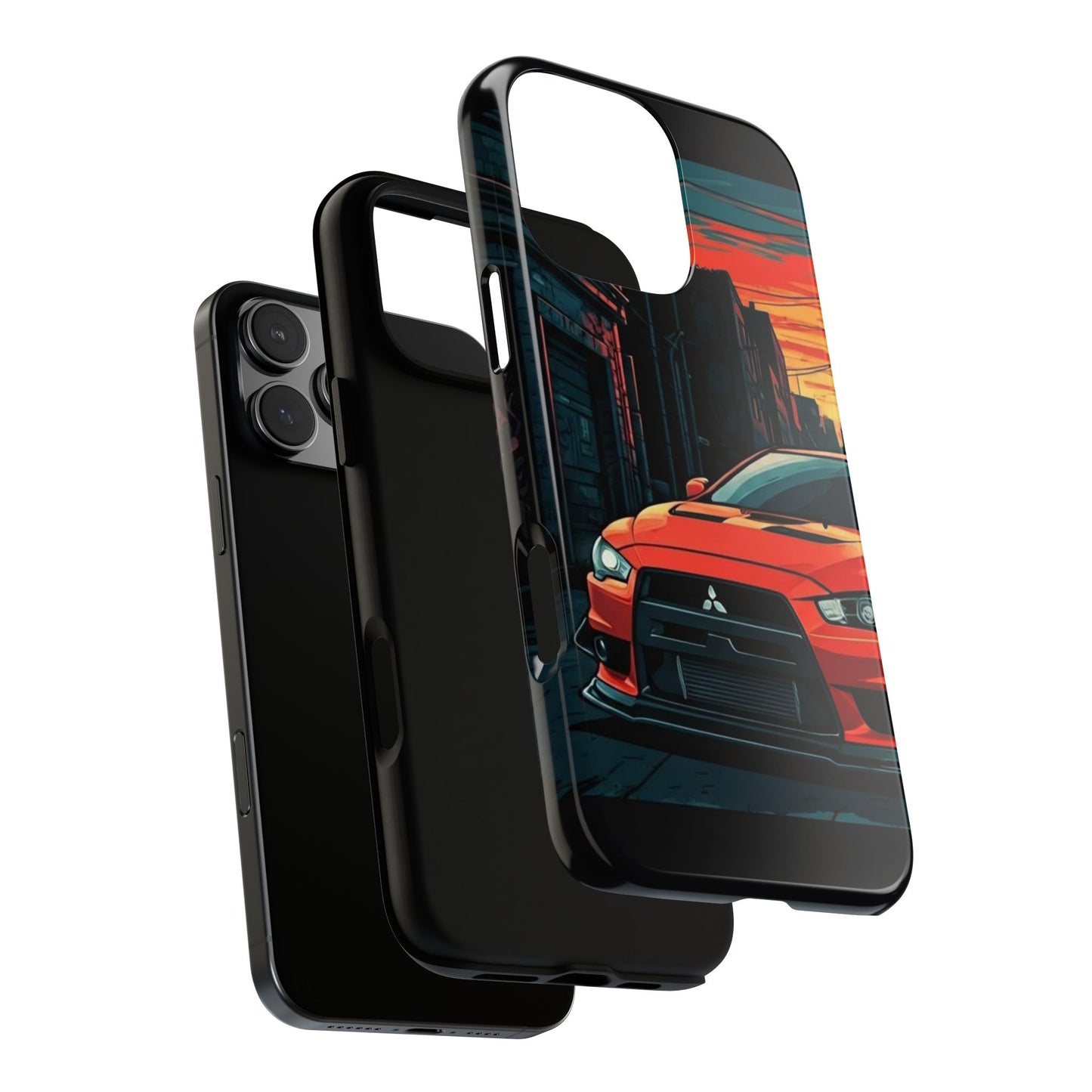 Mitsubishi Evo X Street Life-Dual Layer Ultra Tough Phone Case Printify by The Night Shift Automotive Apparel