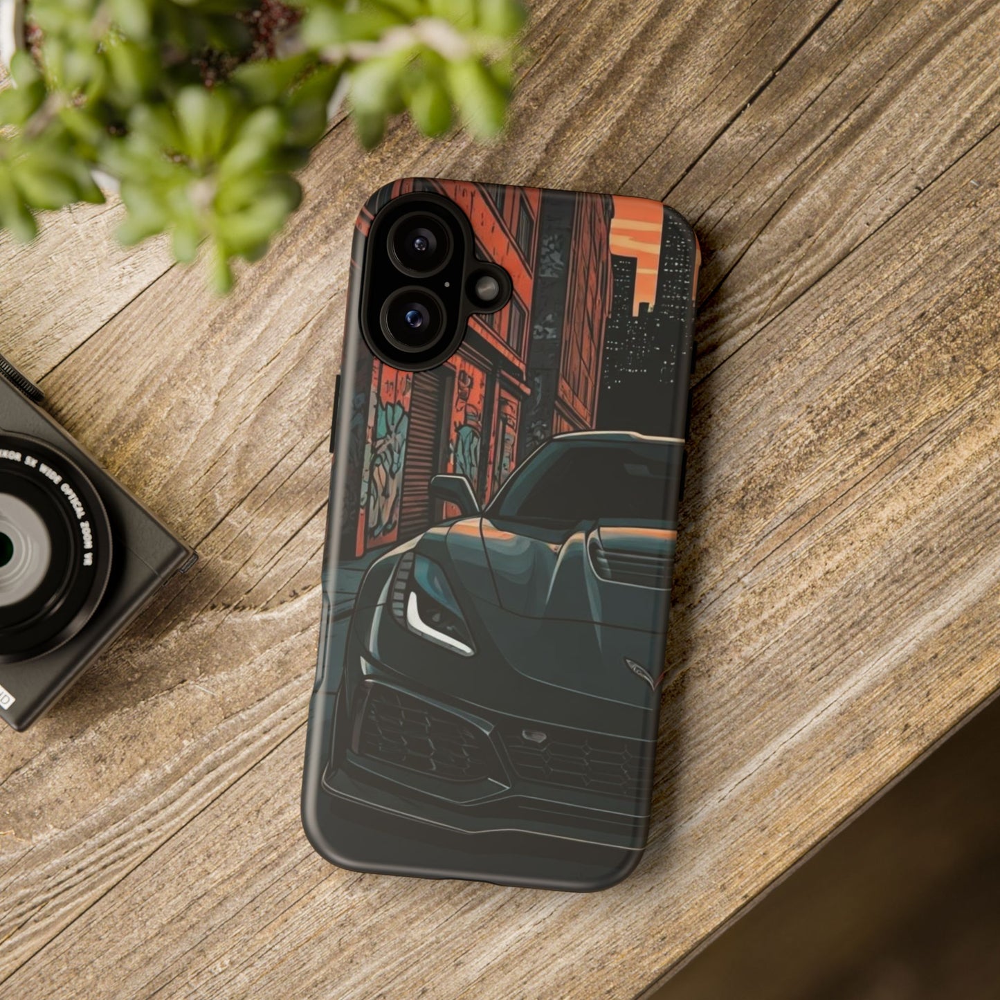 Chevy Corvette C7 Street Life-Dual Layer Ultra Tough Phone Case iPhone 16 Plus Matte Printify by The Night Shift Automotive Apparel