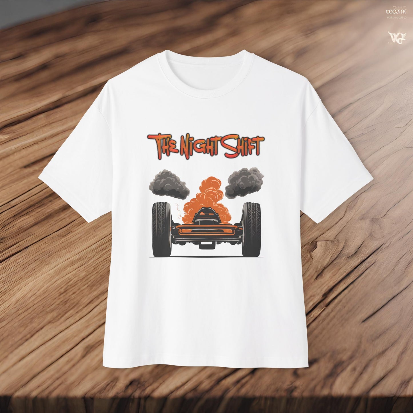 Alien UFO Big Tire Drag Racer -Premium, Ultra Soft Unisex Oversized Boxy Tee Printify by The Night Shift Automotive Apparel