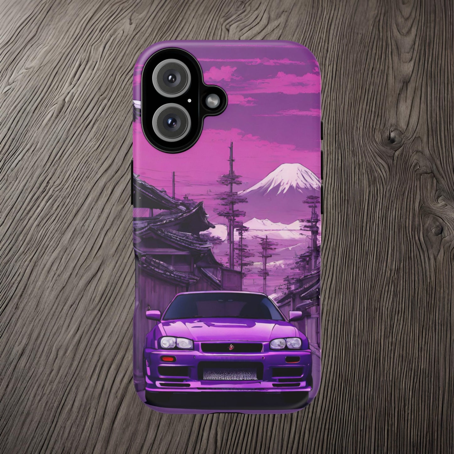 Nissan Skyline R34 Mt Fuji-Dual Layer Ultra Tough Phone Case Printify by The Night Shift Automotive Apparel