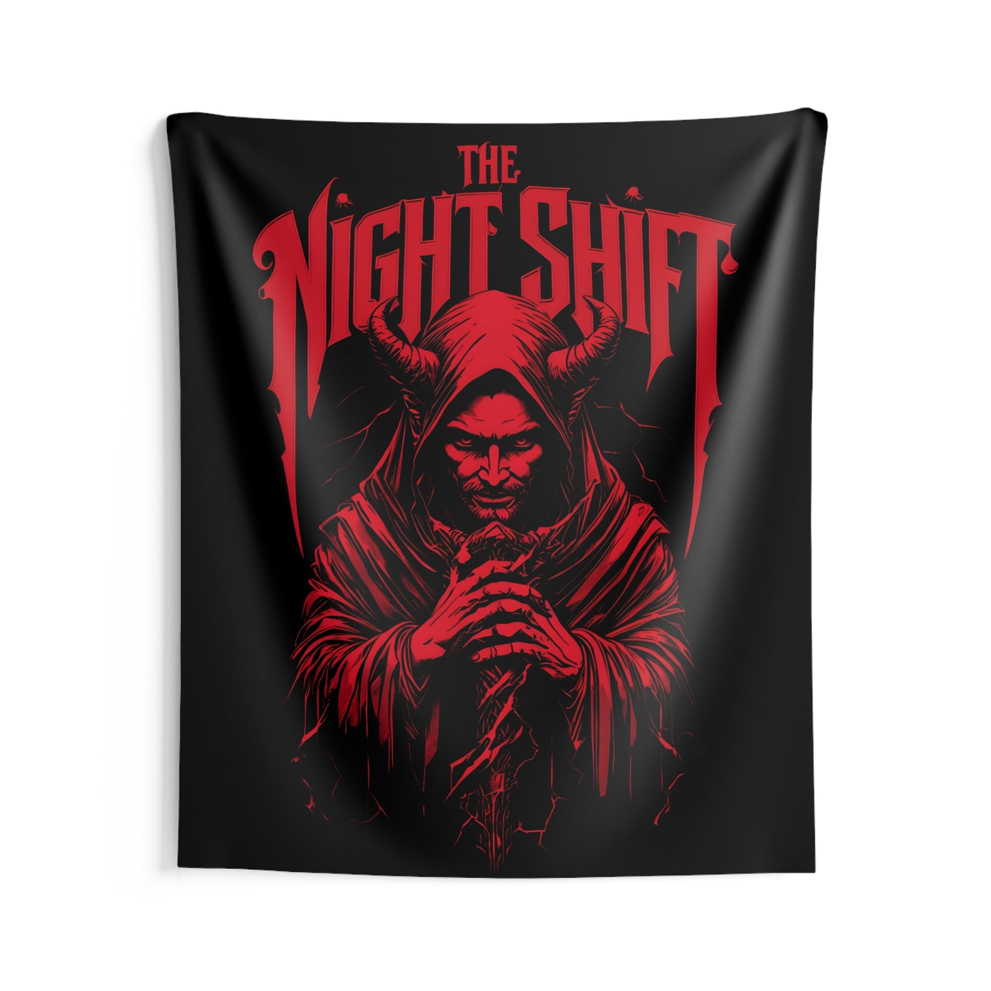 The Night Shift Satan Indoor Wall Tapestries - Shop Banner 68" × 80" Printify by The Night Shift Automotive Apparel