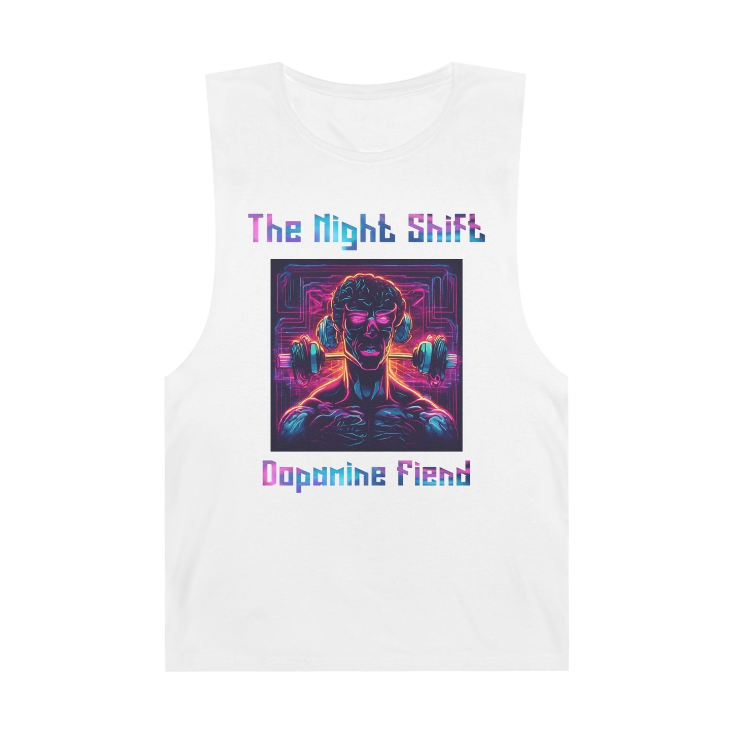 Dopamine Fiend - Premium Unisex Barnard Tank Top White Printify by The Night Shift Automotive Apparel