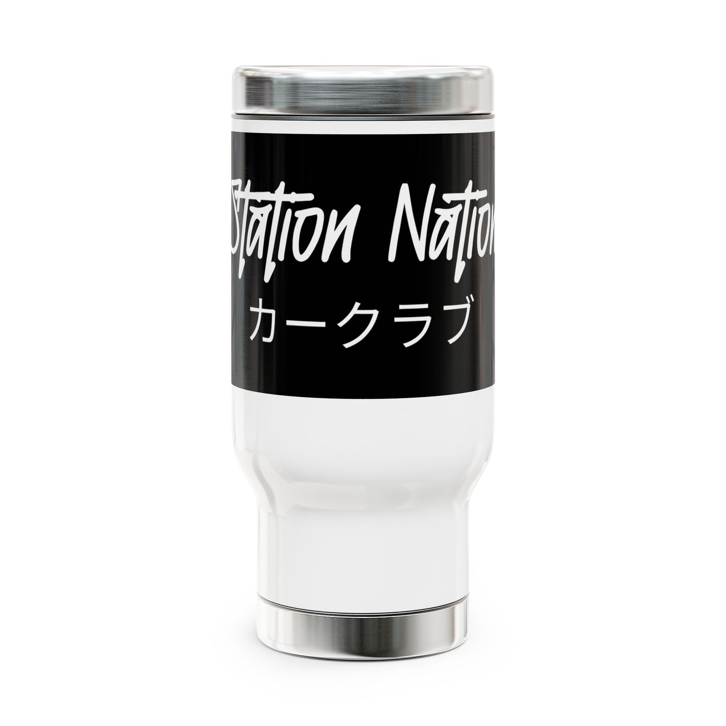 Station Nation Stainless Steel Travel Mug with Handle, 14oz 14oz Printify by The Night Shift Automotive Apparel