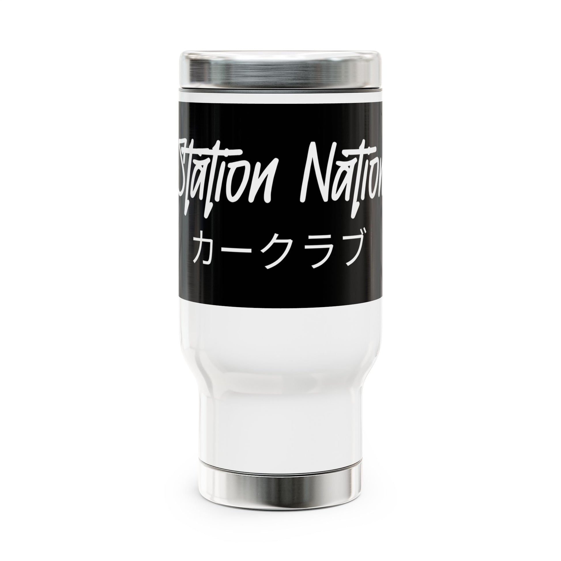 Station Nation Stainless Steel Travel Mug with Handle, 14oz 14oz Printify by The Night Shift Automotive Apparel