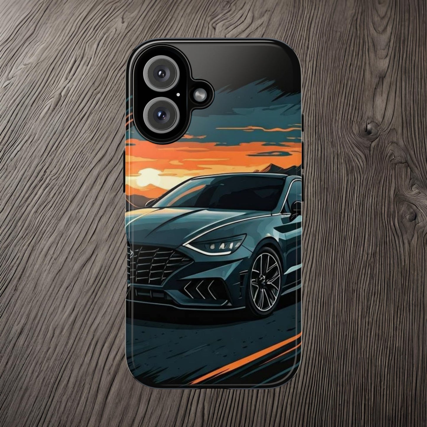 Hyundai Sonata-Sunset Drive-Dual Layer Ultra Tough Phone Case Printify by The Night Shift Automotive Apparel