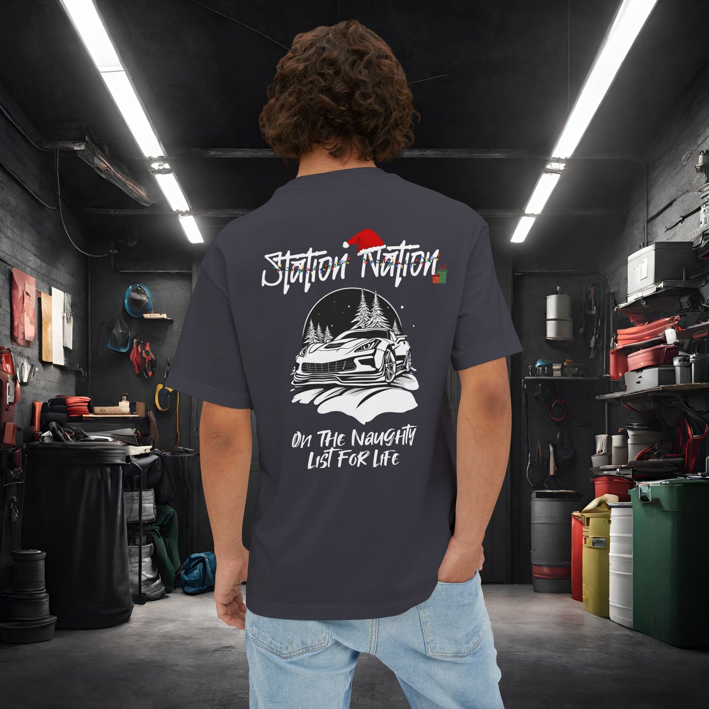 🎄 Christmas Limited Edition Station Nation-Premium, Ultra Soft Unisex Oversized Boxy Tee Printify by The Night Shift Automotive Apparel
