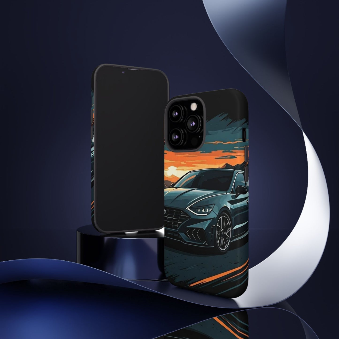 Hyundai Sonata-Sunset Drive-Dual Layer Ultra Tough Phone Case iPhone 13 Pro Matte Printify by The Night Shift Automotive Apparel