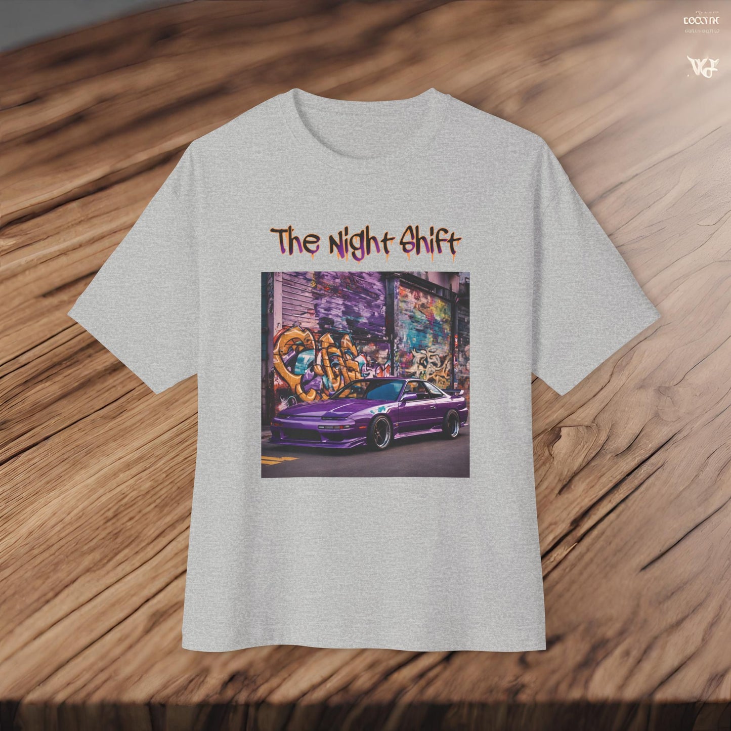Nissan 240sx Graffiti-Premium, Ultra Soft Unisex Oversized Boxy Tee Printify by The Night Shift Automotive Apparel
