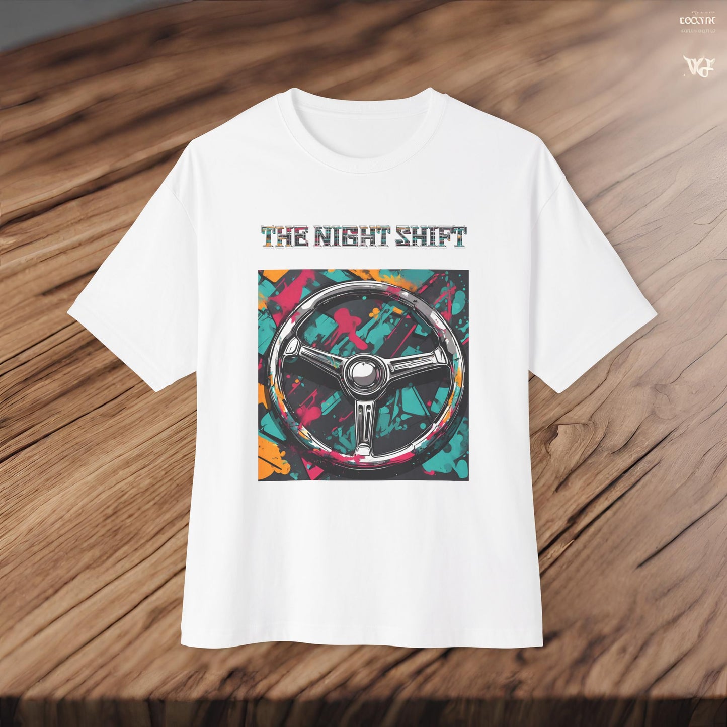 Steering Wheel-Premium, Ultra Soft Unisex Oversized Boxy Tee Printify by The Night Shift Automotive Apparel