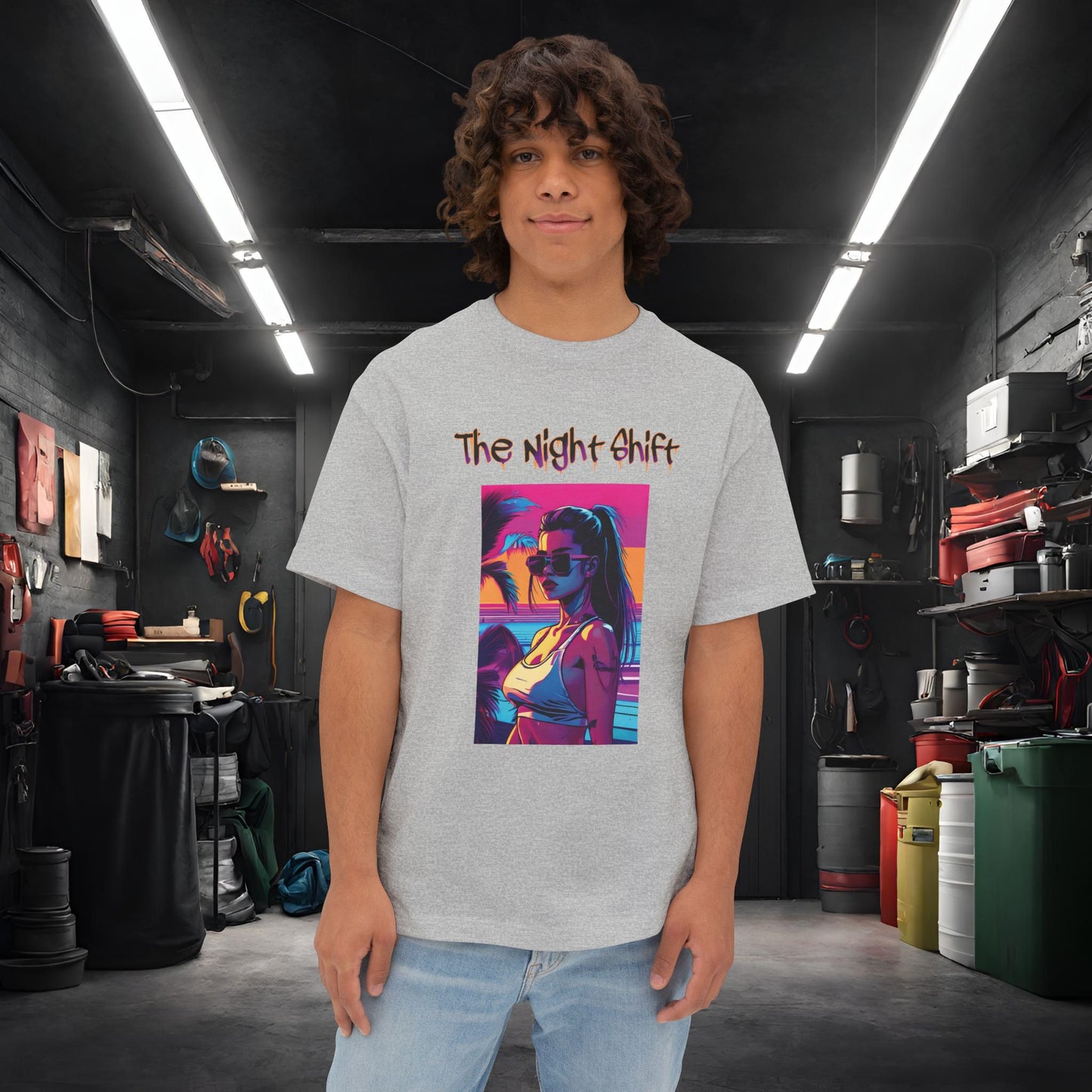 Heatwave-Premium, Ultra Soft Unisex Oversized Boxy Tee Athletic Heather Printify by The Night Shift Automotive Apparel