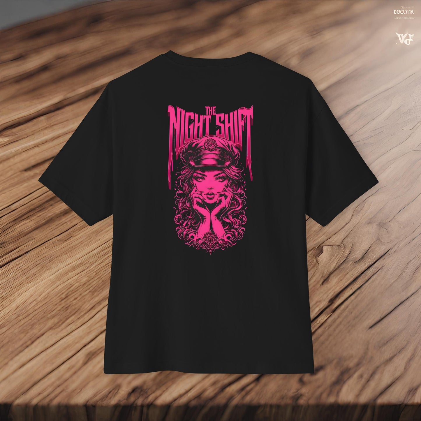 The Night Shift Promo Girl-Premium, Ultra Soft Unisex Oversized Boxy Tee Printify by The Night Shift Automotive Apparel