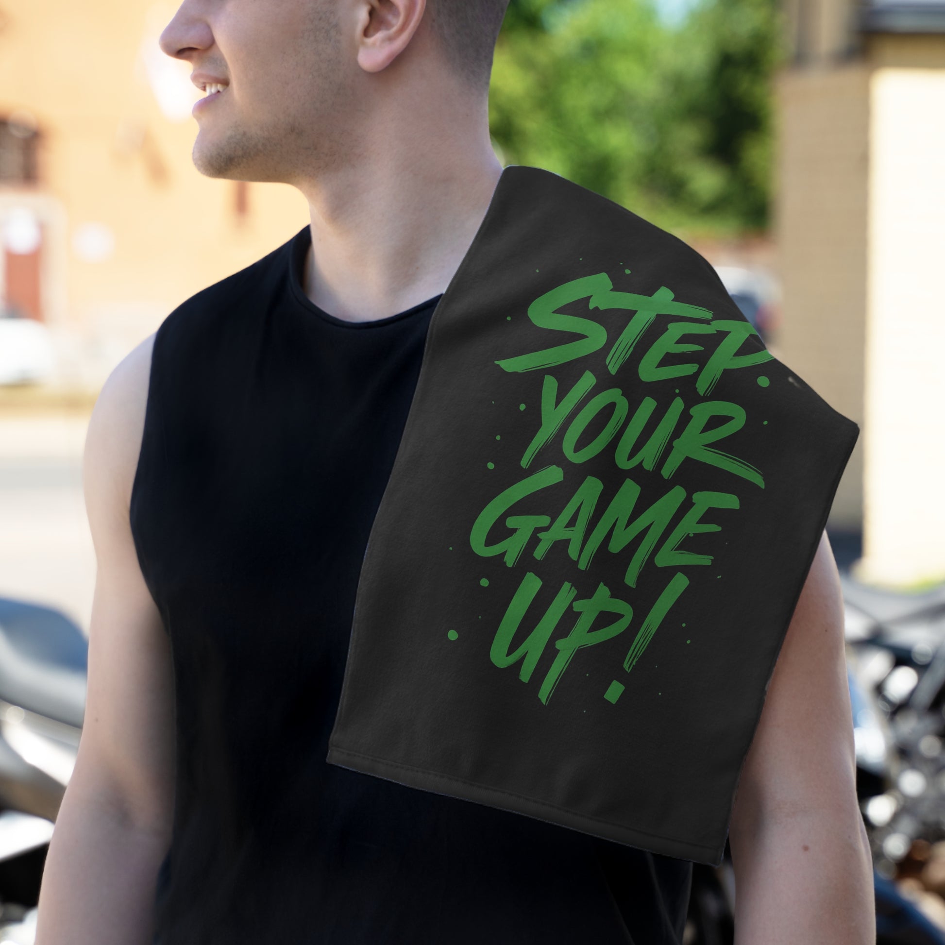 Step Your Game Up-Gym Towel (11x18) White 11" × 18" Printify by The Night Shift Automotive Apparel