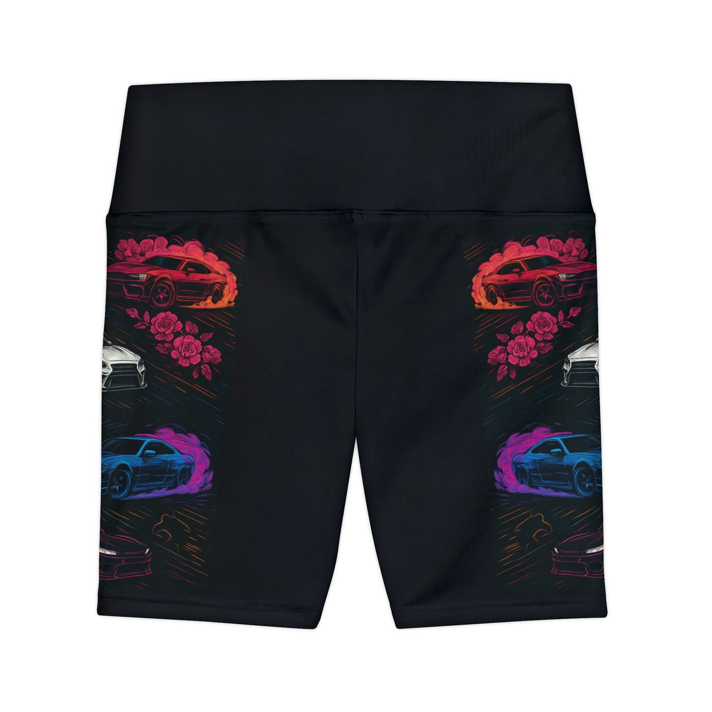 Women's Gym & Fitness Biker Shorts Printify by The Night Shift Automotive Apparel