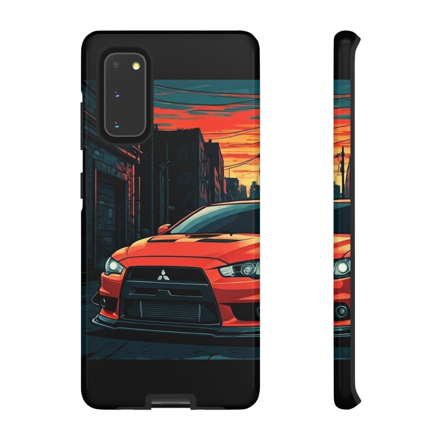 Mitsubishi Evo X Street Life-Dual Layer Ultra Tough Phone Case Samsung Galaxy S20 Glossy Printify by The Night Shift Automotive Apparel