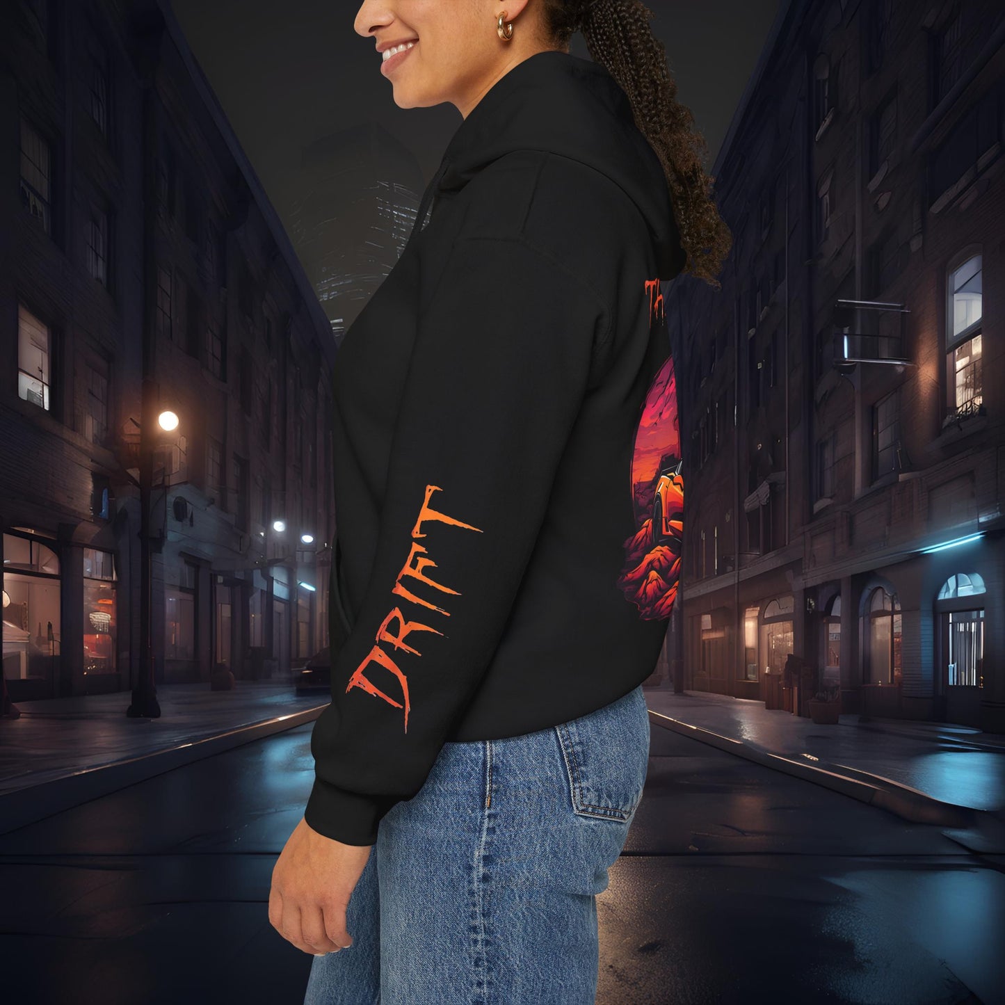 Drift, Shift Chevy Corvette C7 Graveyard- Ultra Soft, Premium Hoodie Printify by The Night Shift Automotive Apparel