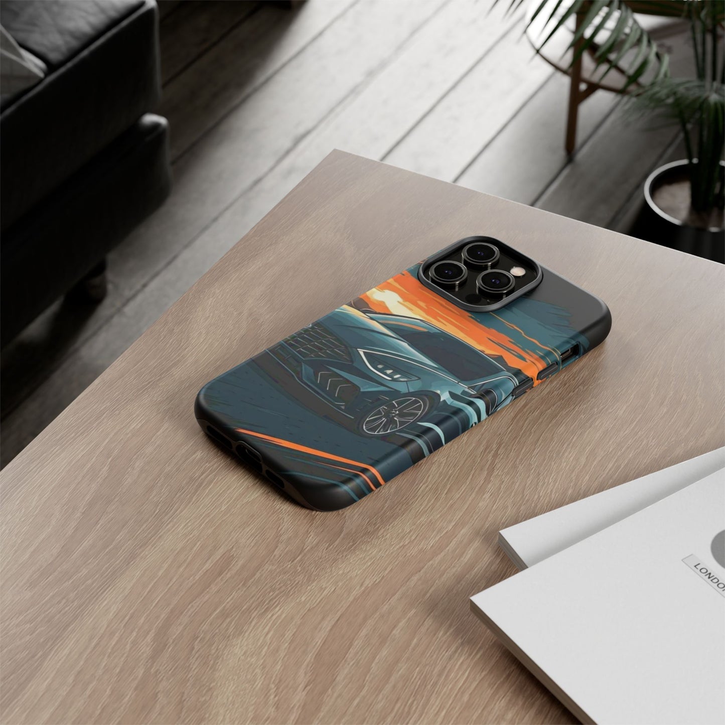 Hyundai Sonata-Sunset Drive-Dual Layer Ultra Tough Phone Case iPhone 14 Pro Max Matte Printify by The Night Shift Automotive Apparel