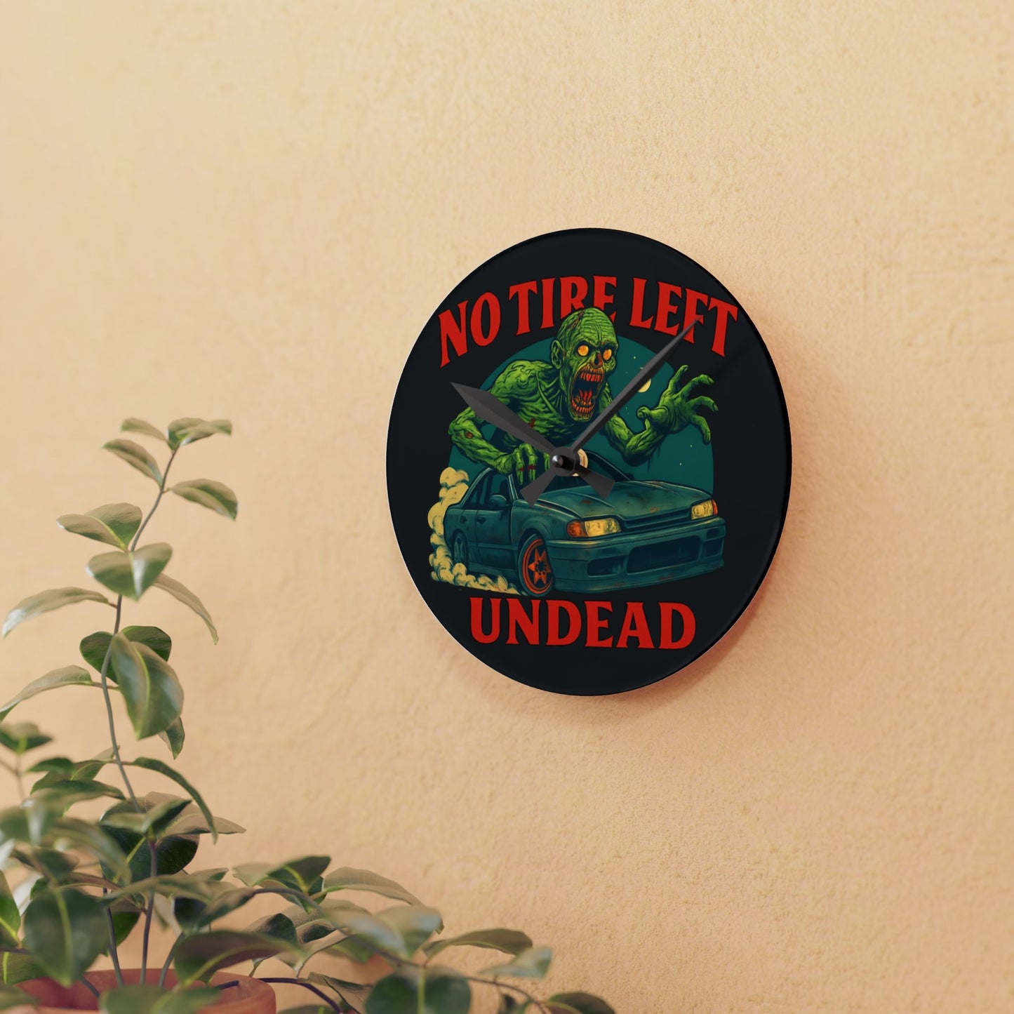 No Tire Left Undead Zombie-Acrylic Wall Clock